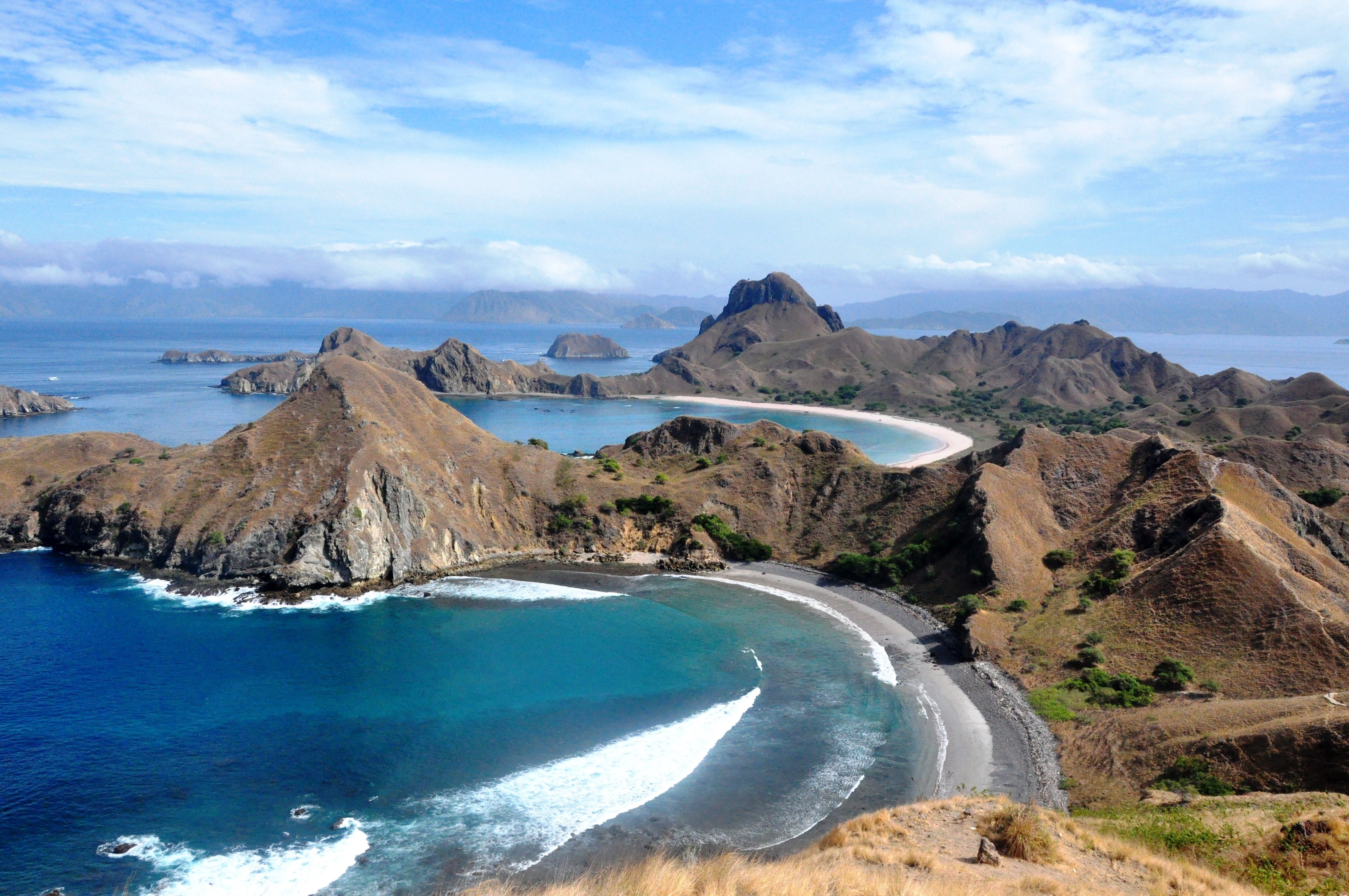 flores, sunrise, labuanbajo, day, background, beach, turquoise, vacations, outdoor, padarisland, non-urban scene, cloud - sky, outdoors, sea, clouds, no people, HD Wallpaper