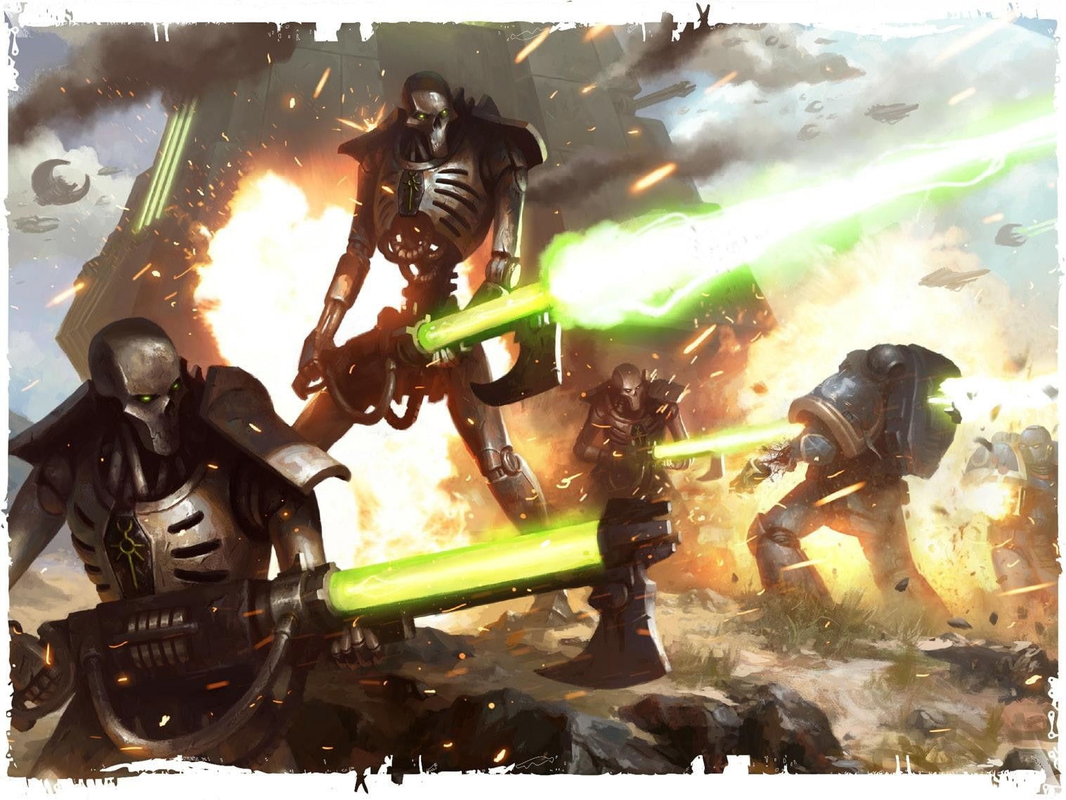 Necrons, Ultramarines, 720P, 000, Warhammer 40, space marines, HD Wallpaper