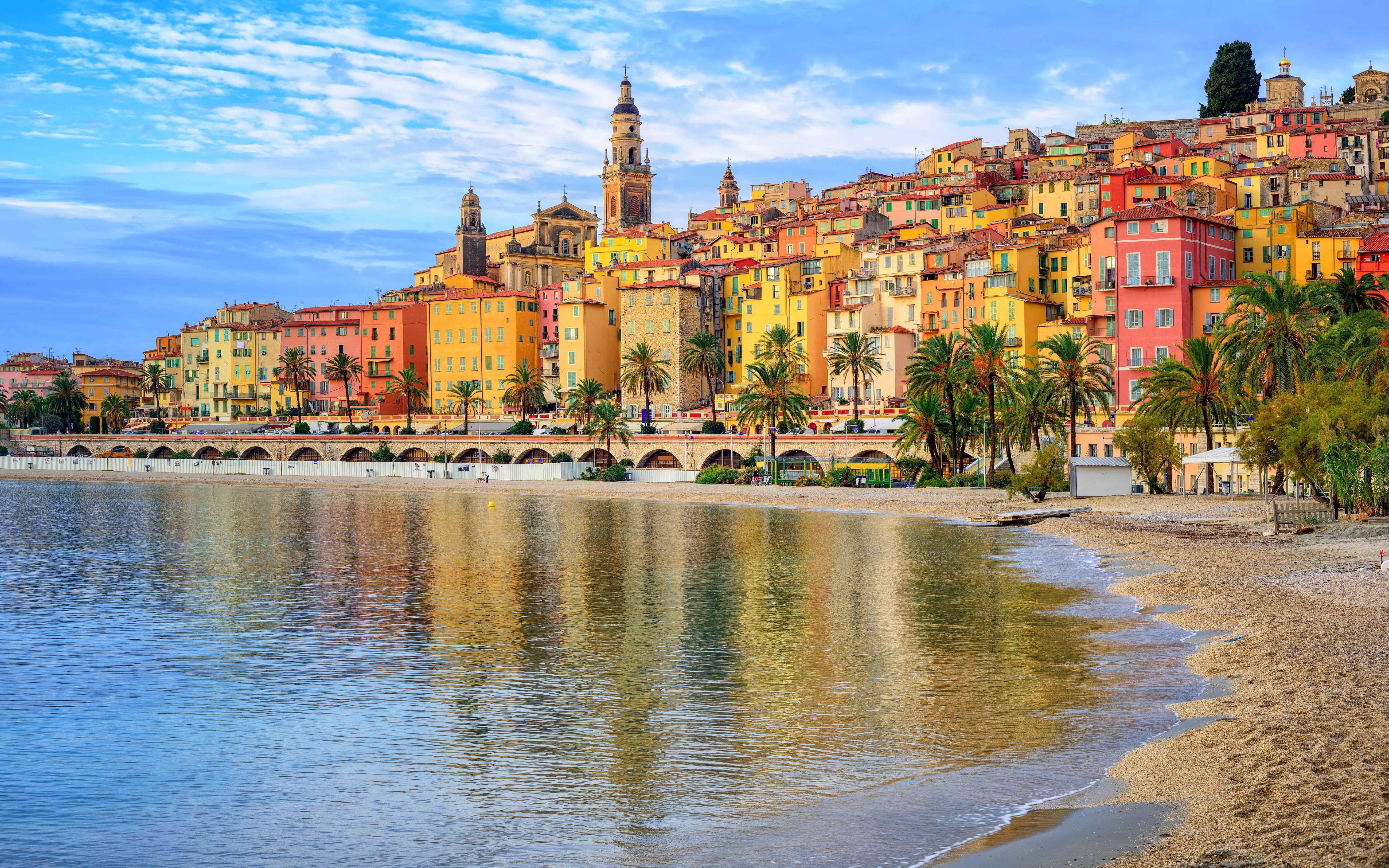 place of worship, sandy, desktop, menton, travel destinations, travel, cote, belief, cityscape, building exterior, hd, sky, french, old, nature, HD Wallpaper