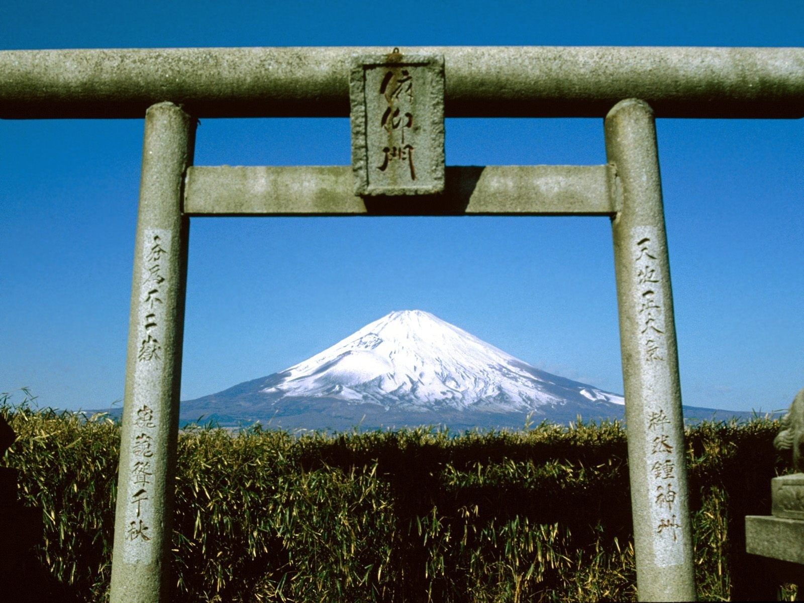 beauty in nature, mountain peak, sky, tranquility, environment, mountain, Mount Fuji, Japan, blue, tranquil scene, volcano, snowcapped mountain, metal, HD Wallpaper