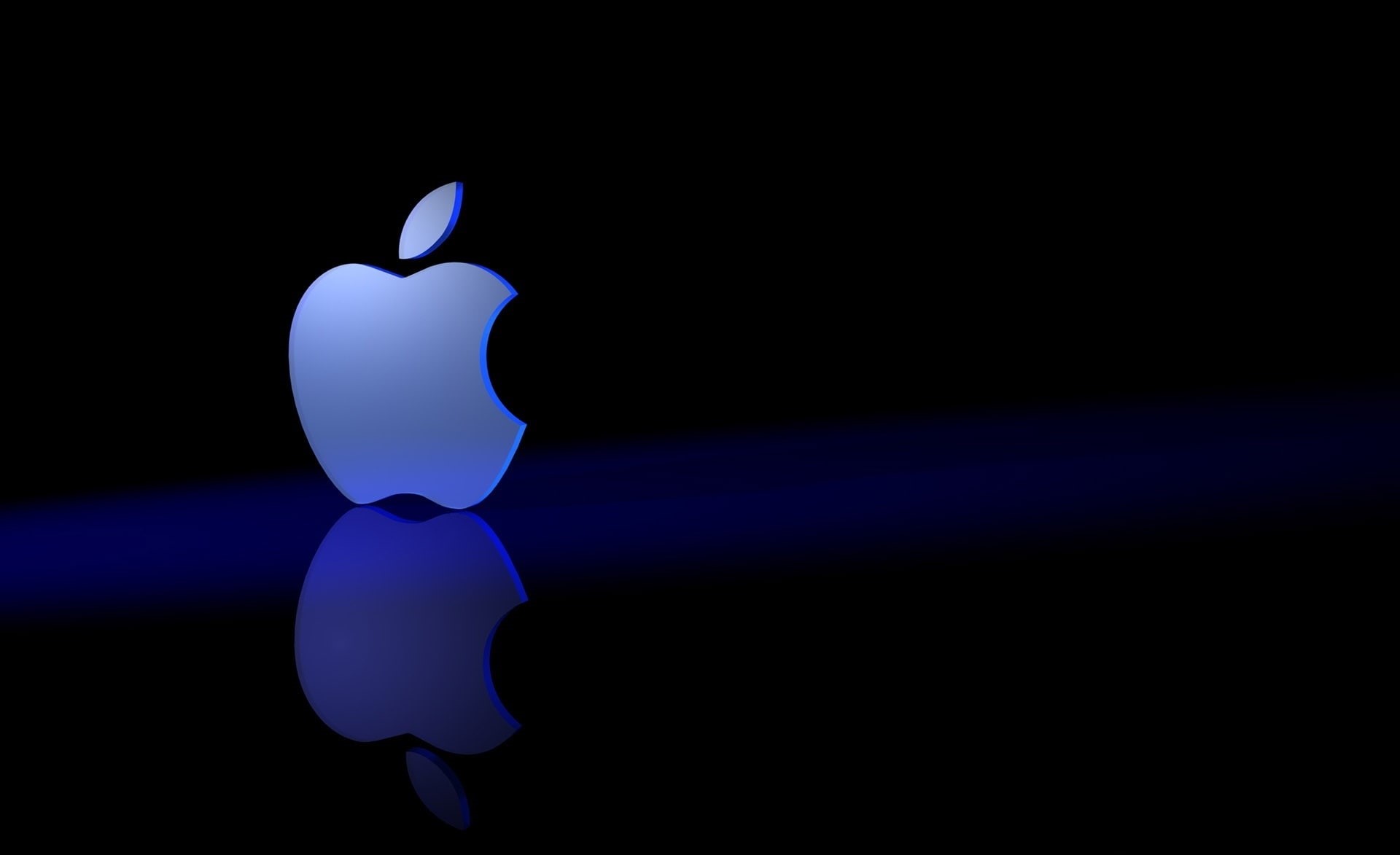 indoors, studio shot, Blue, no people, light - natural phenomenon, Brand, illuminated, Mac, 1080P, animal themes, Computers, Apple, creativity, water, HD Wallpaper