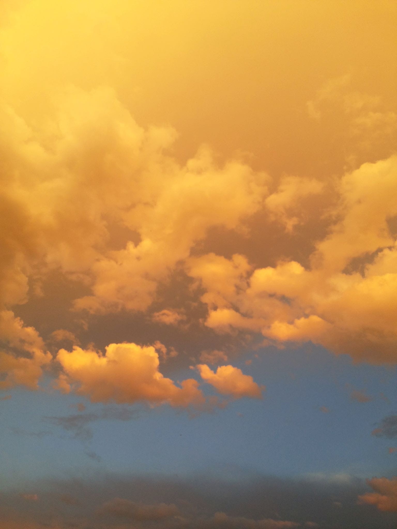colorful, blue and yellow sky, blue sky, tranquil scene, cloud, non-urban scene, yellow clouds, full frame, sunset, orange color, beauty in nature, Yellow Sky, Phone HD Wallpaper