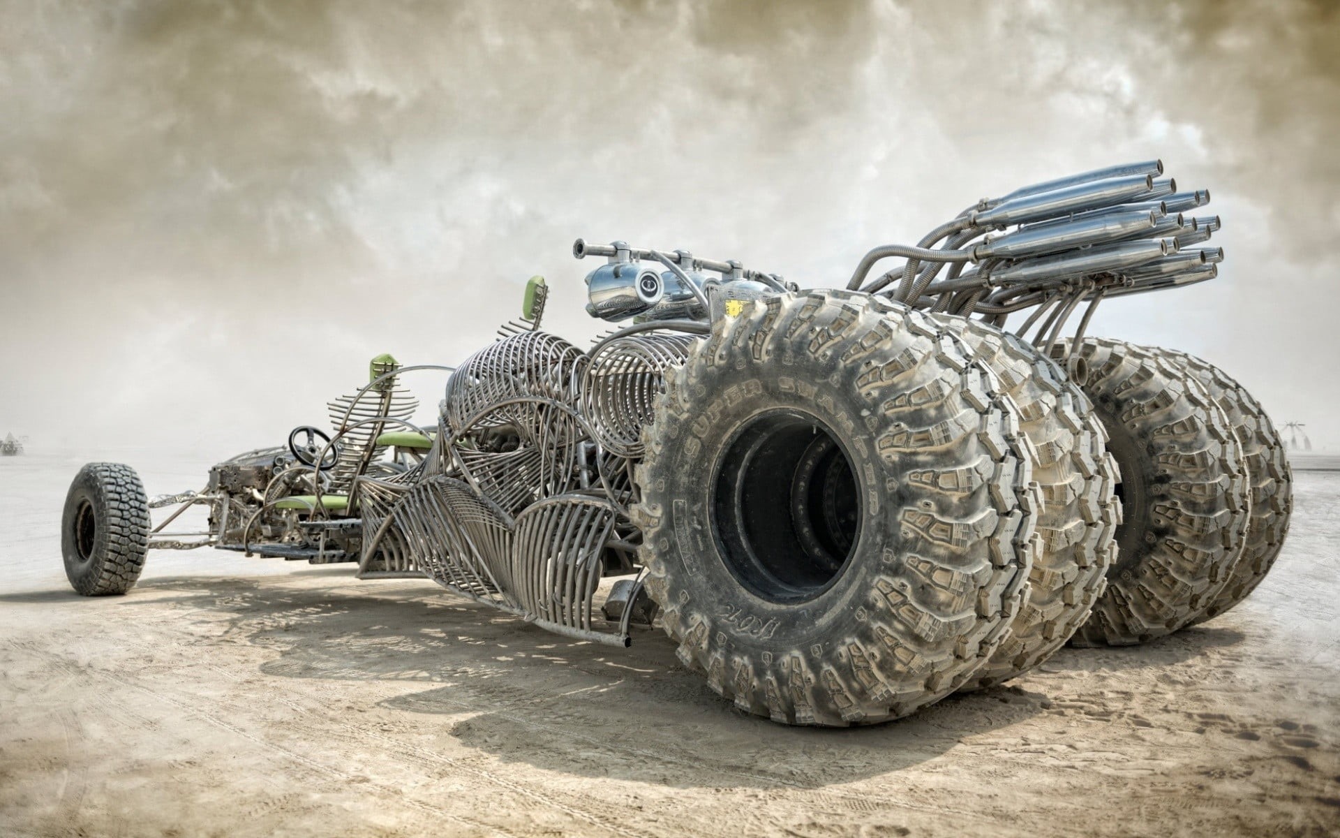 custom, Mad Max: Fury Road, old, bad condition, sunny, outdoors, Mad Max, car, stationary, grey, movies, 1080P, land vehicle, obsolete, cloud - sky, transportation, HD Wallpaper