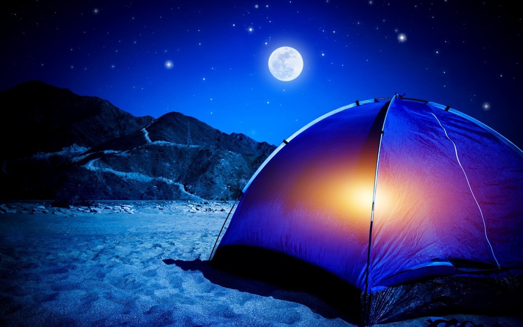 nature, tranquility, full moon, hd, blue, sky, no people, night, winter, snow, illuminated, mountain range, moon, beauty in nature, scenery, space, astronomy, HD Wallpaper