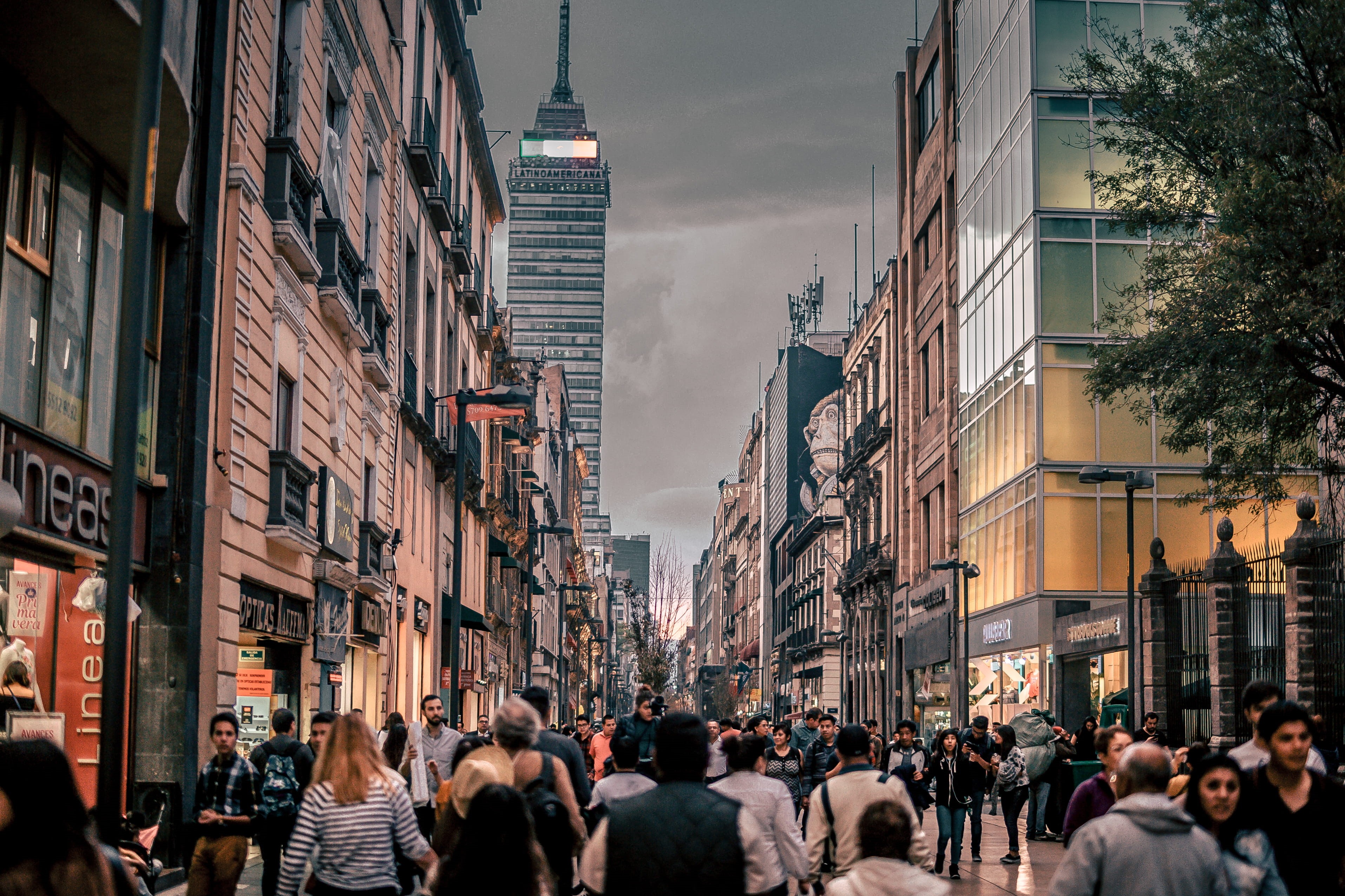 city street, madero, leisure activity, real people, large group of people, ciudad de méxico, architecture, transportation, mexico, built structure, women, HD Wallpaper