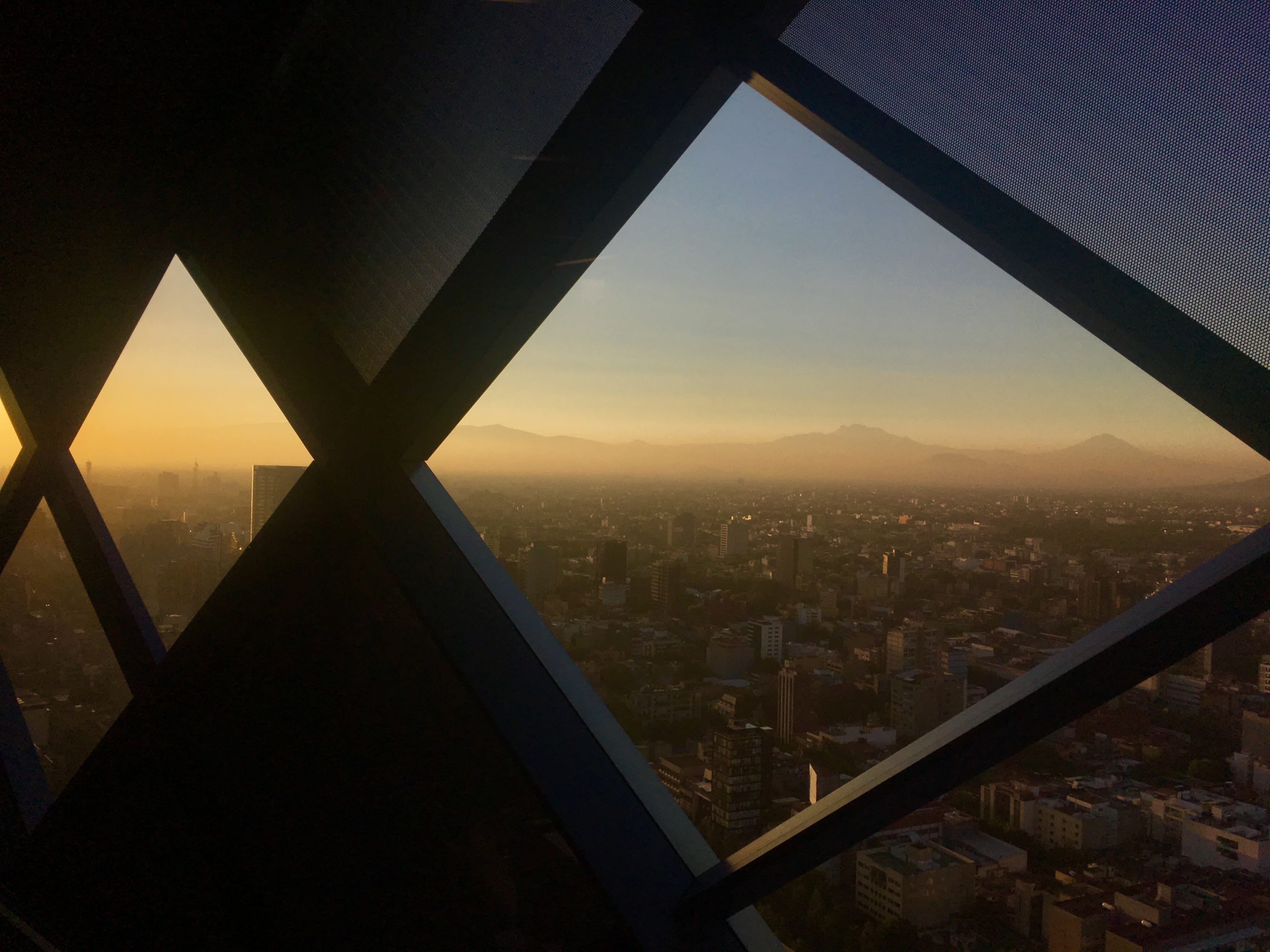 dawn, architecture, sunset, torre bbva bancomer, ciudad de méxico, mexico, sky, city, tower, residential district, built structure, pattern, skyscraper, HD Wallpaper
