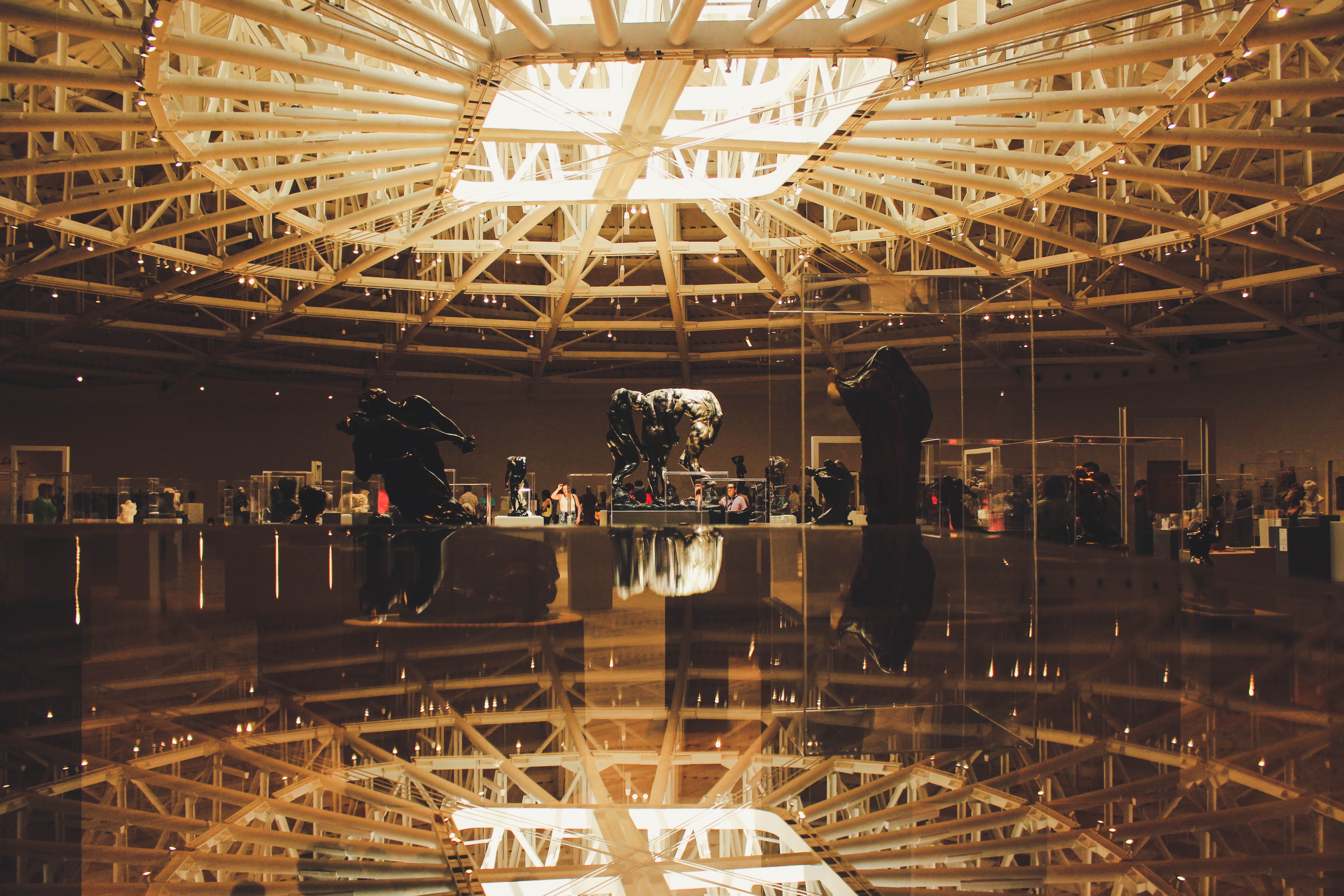 rodin, travel, architecture, incidental people, adult, indoors, reflection, soumaya, people, museo, lighting equipment, men, group of people, leisure activity, HD Wallpaper