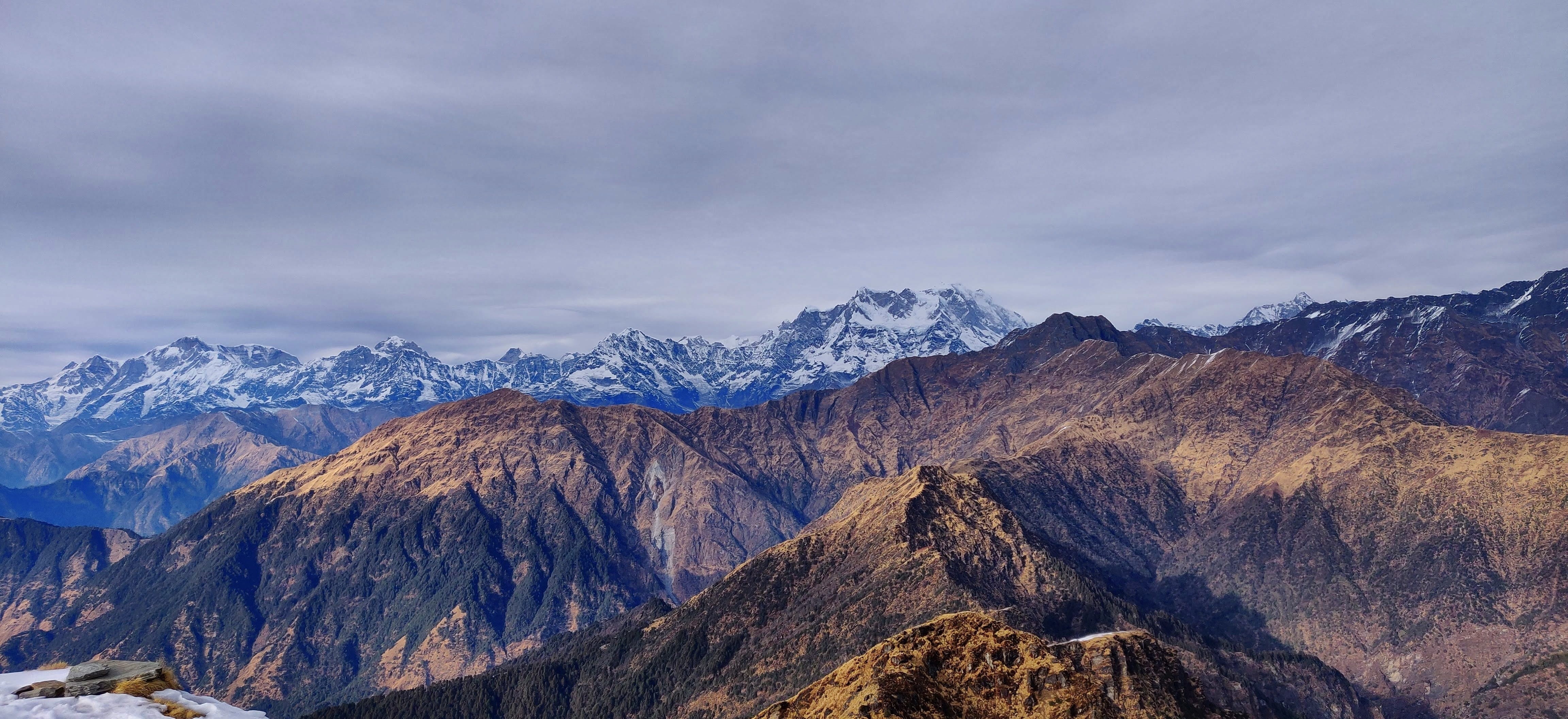 mountains, rock, outdoors, hills, snow, chandrashila, mountain range, mountain, environment, formation, non-urban scene, beauty in nature, landscape, travel destinations, HD Wallpaper
