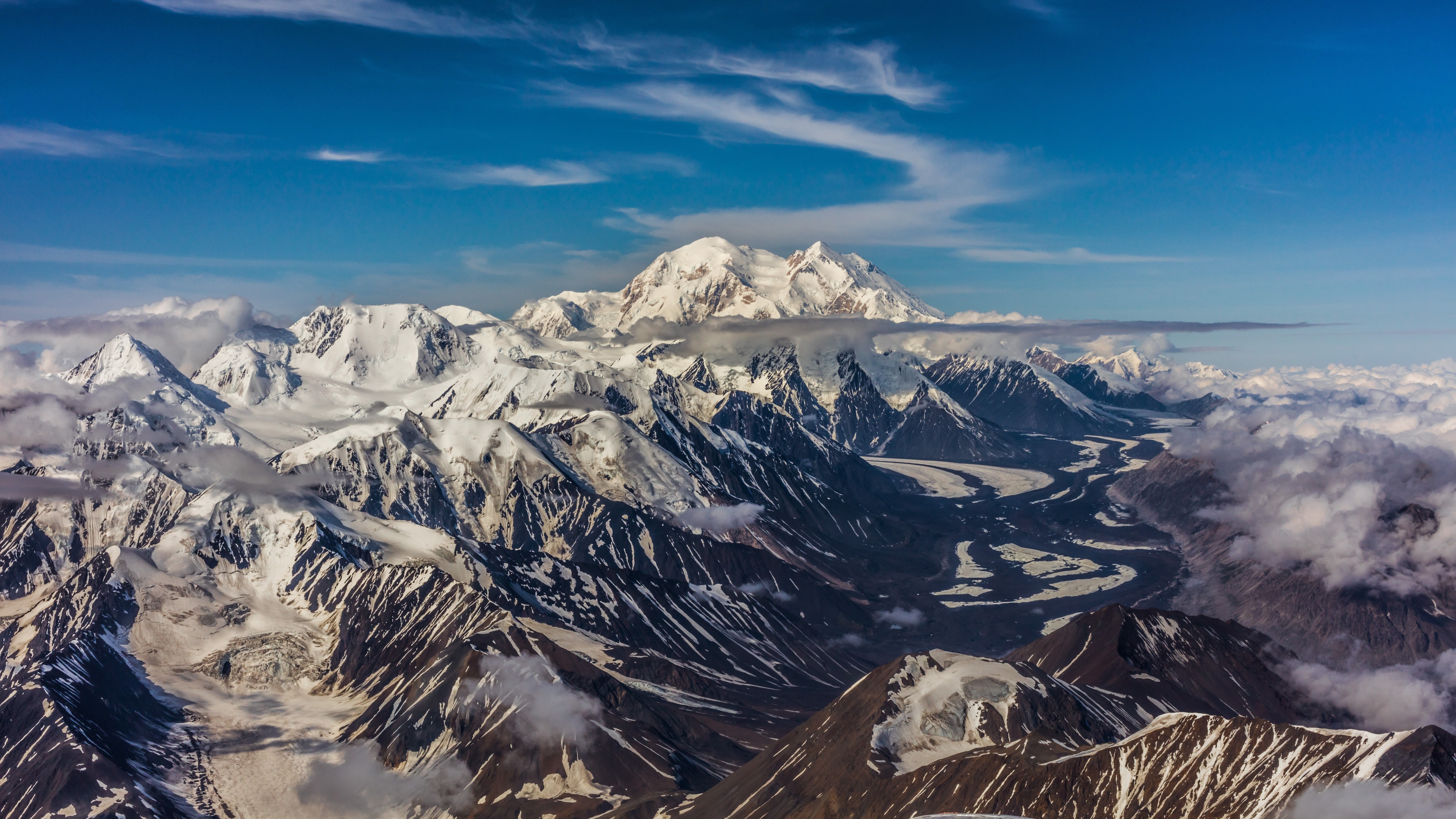 mountain, 8K, 8k uhd, ridge, snow, summit, mountain range, massif, panoramic, winter, HD Wallpaper