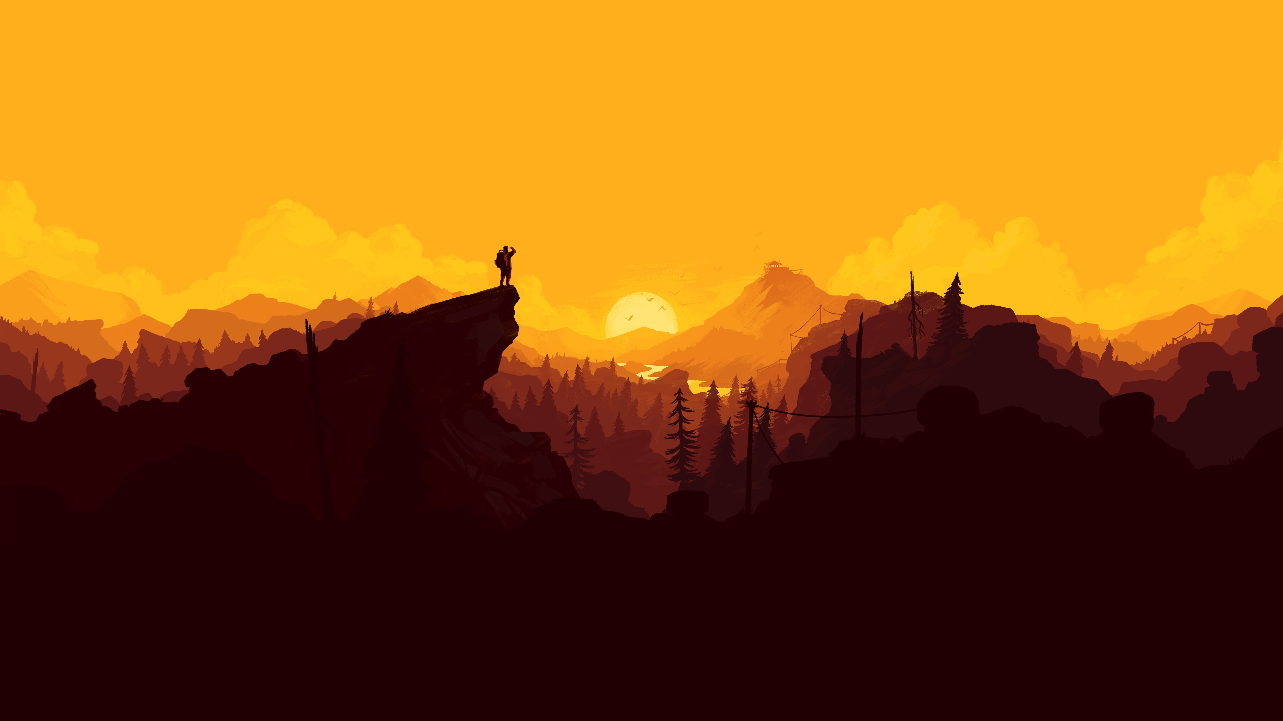 5K, PS4, PC, Sunset, 5K, Firewatch, HD Wallpaper