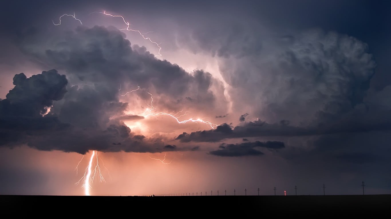 overcast, power in nature, power, electricity, cloud - sky, storm cloud, nature, lightning, horizon, thunderstorm, sky, no people, ominous, scenics - nature, HD Wallpaper