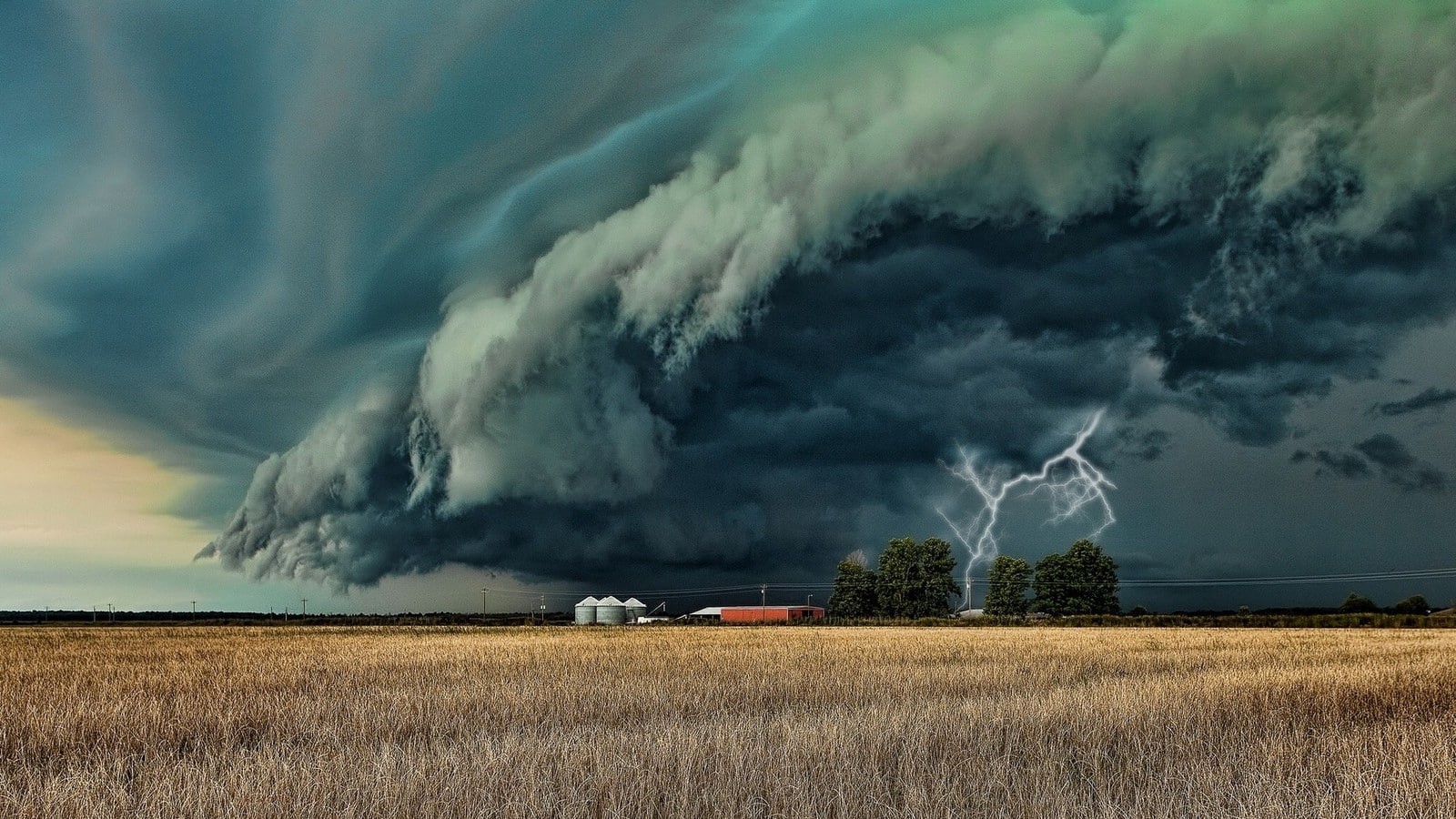 aggression, storm, rain, field, nature, torrential rain, outdoors, photography nature landscape supercell lightning farm storm clouds field, landscape, HD Wallpaper