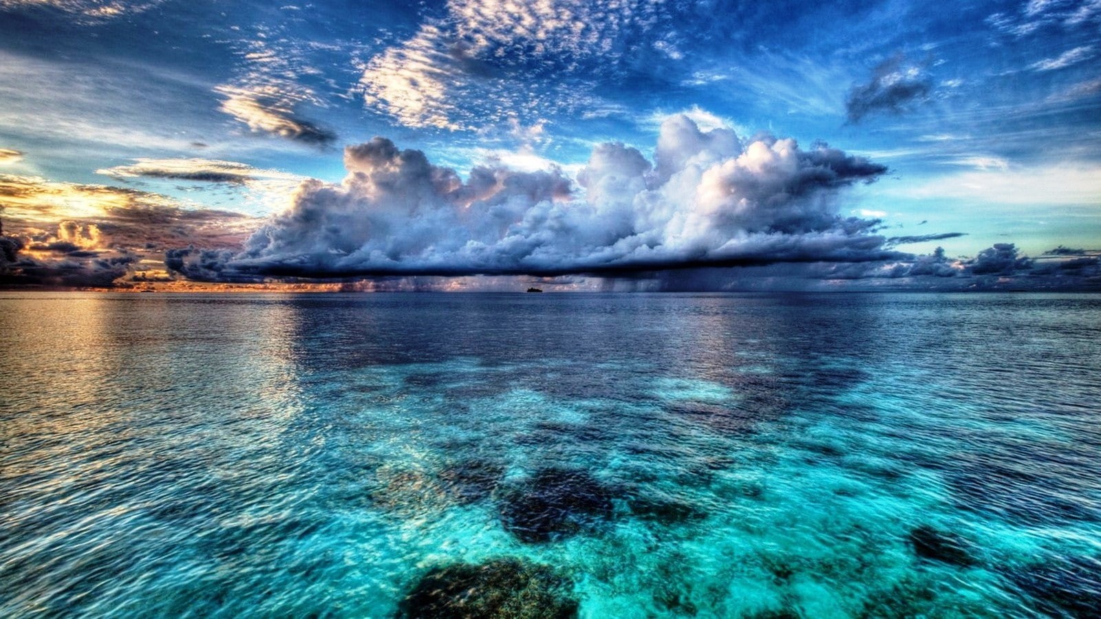 sea, 720P, hd, ocean, Blue, nature, art, oceans, x, HD Wallpaper