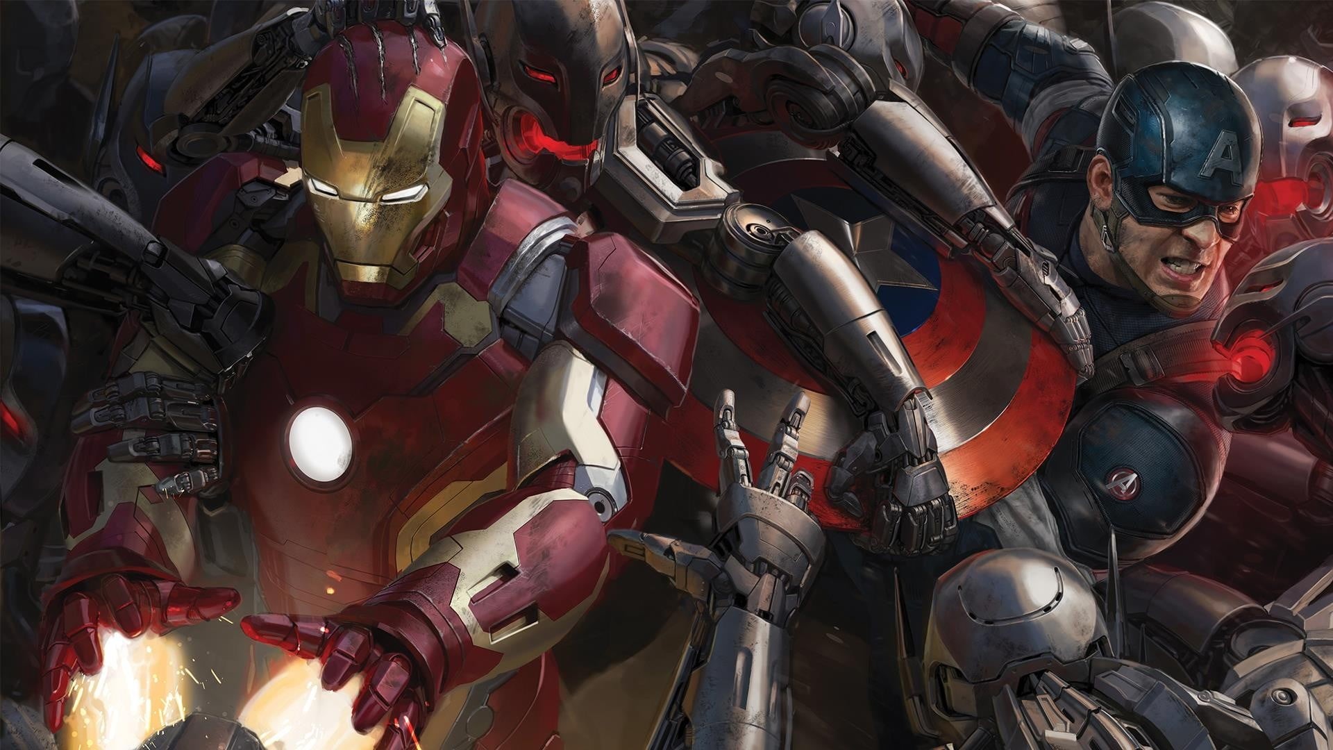  work Helmet, industry, large group of objects, engineering, metal, avengers, war, futuristic, standing, full frame, marvel, security, steel, HD Wallpaper