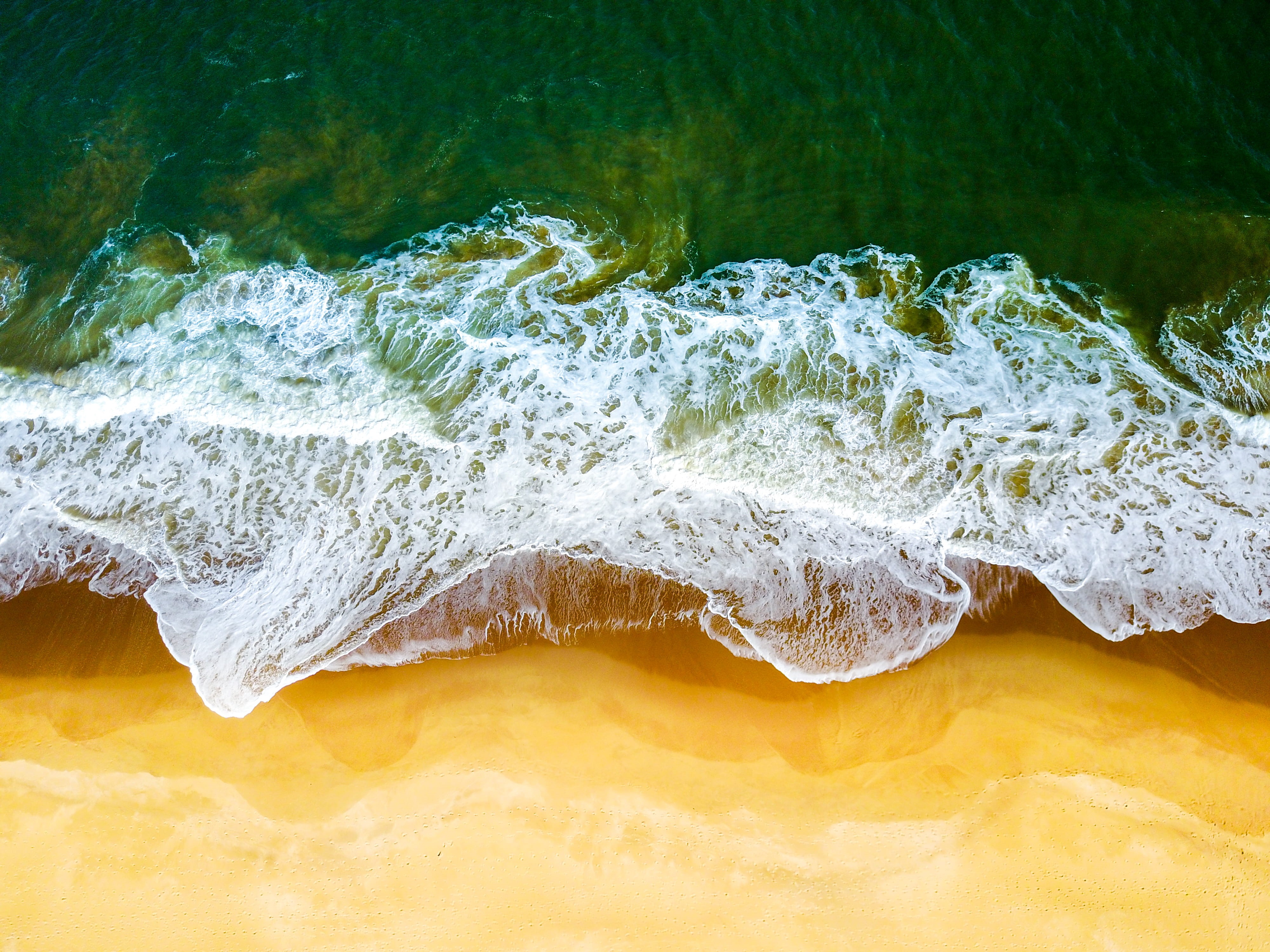 sea, aquatic sport, beauty in nature, water, drone shot, waterfront, drone photography, sport, power, splashing, day, top view, oceanshore, wave, motion, HD Wallpaper