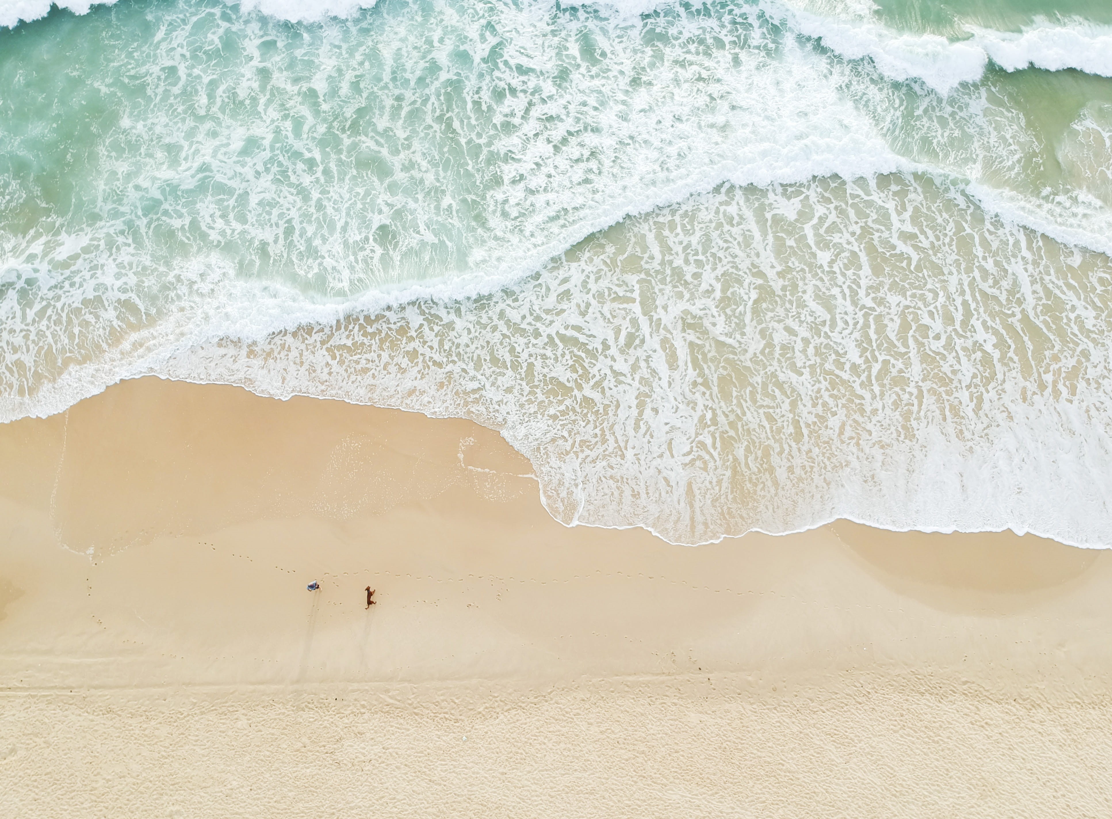 scenic, sand, nature, coast, seascape, people, oceanshore, foam, beach, two people, motion, apple, tranquility, ios, sport, sea, beauty in nature, HD Wallpaper