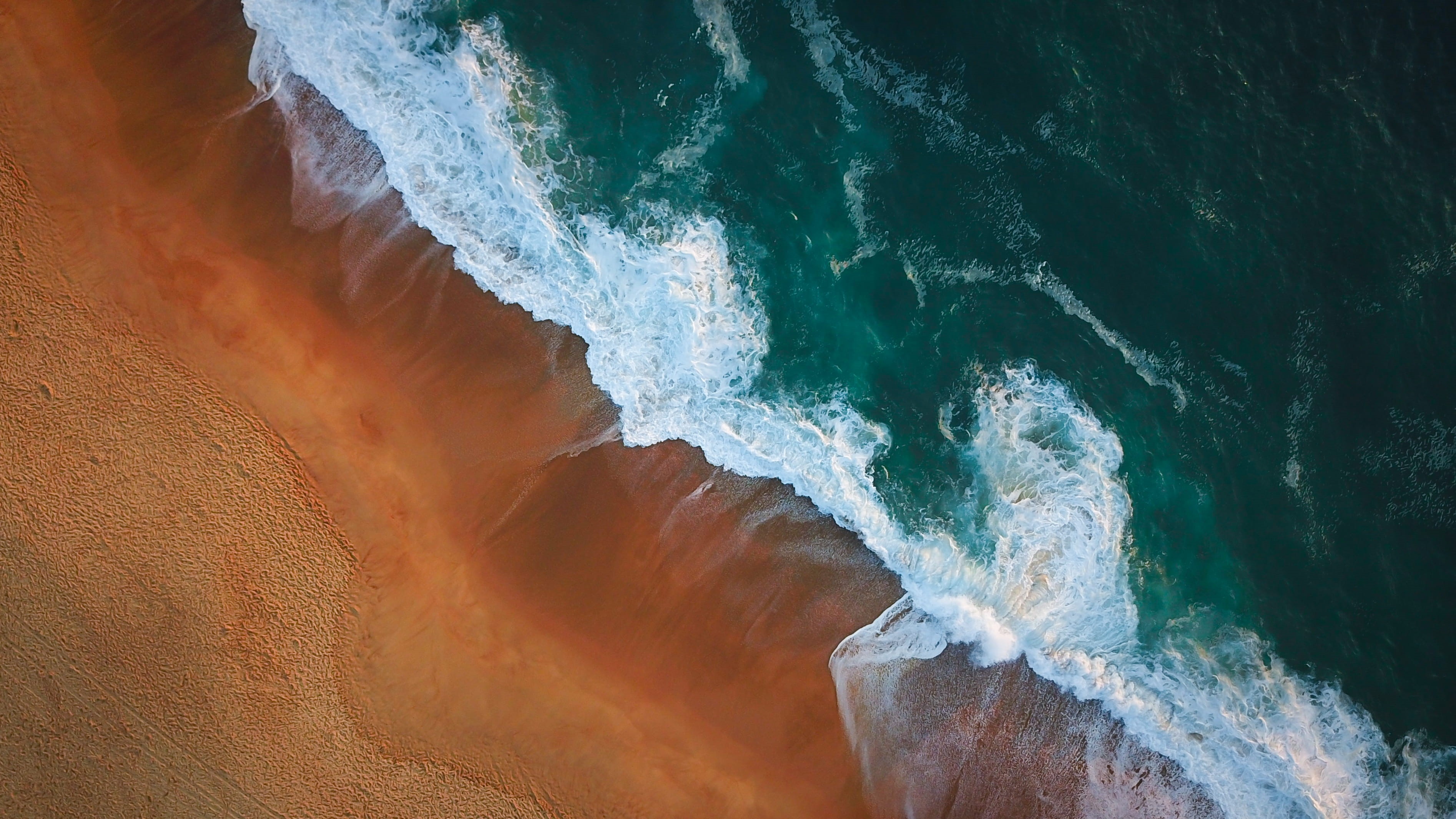no people, hossegor, beauty in nature, ocean, sea, power in nature, geology, summer, wafe, aerial, drone, seashore, shore, landscape, water, sand, aerial view, HD Wallpaper