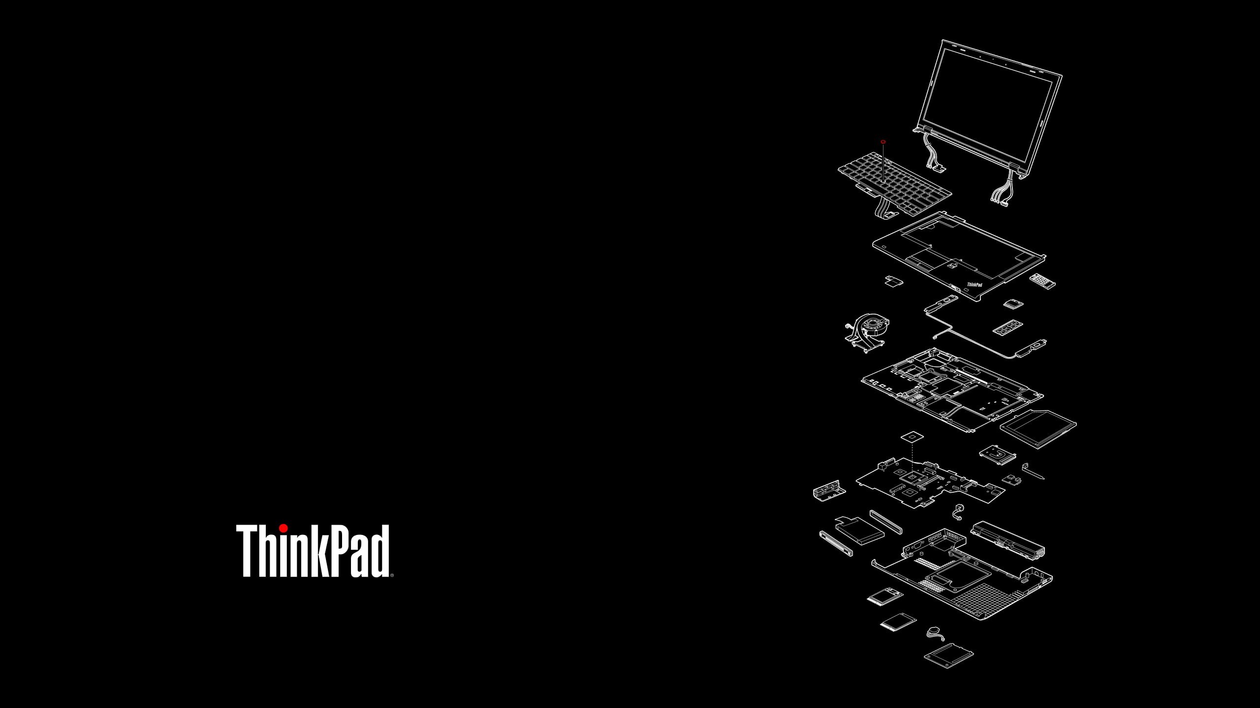 simple background, minimalism, blueprints, ThinkPad, 2K, HD Wallpaper