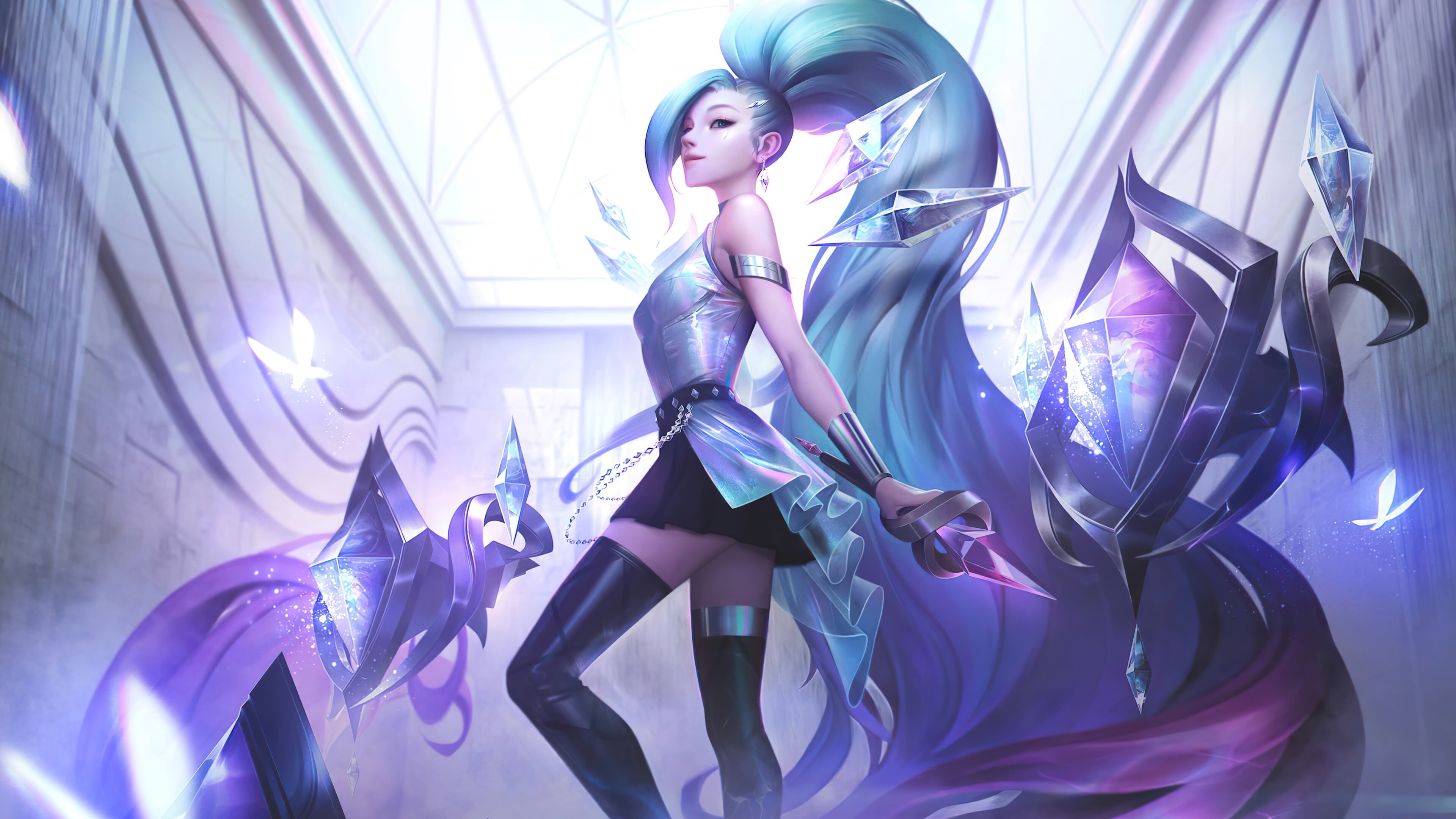 Seraphine (League of Legends), Riot Games, music, 4K, League of Legends, K/DA, kda, Seraphine, HD Wallpaper