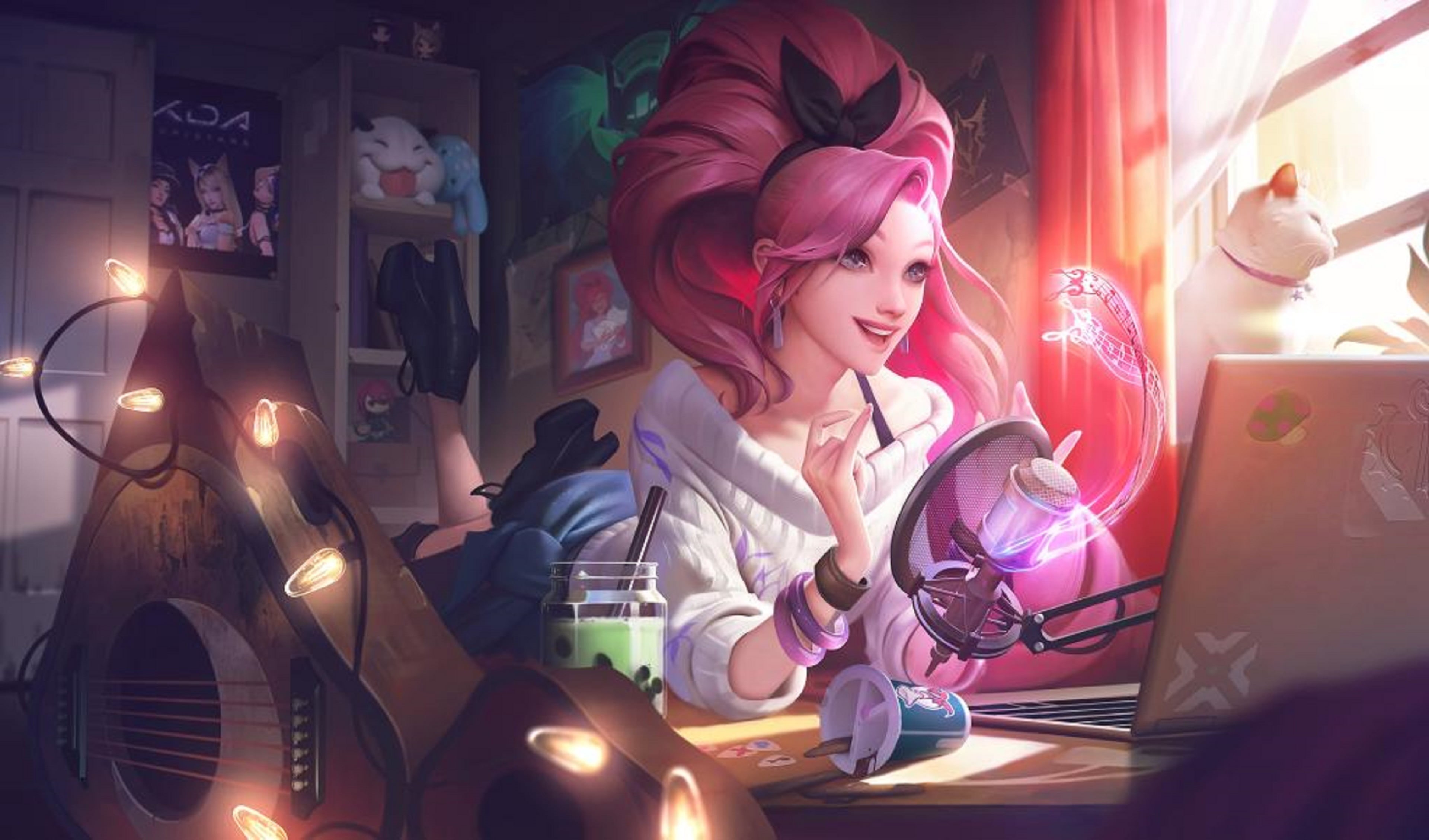 4K, K/DA, Seraphine, upscaled, Riot Games, League of Legends, kda, HD Wallpaper