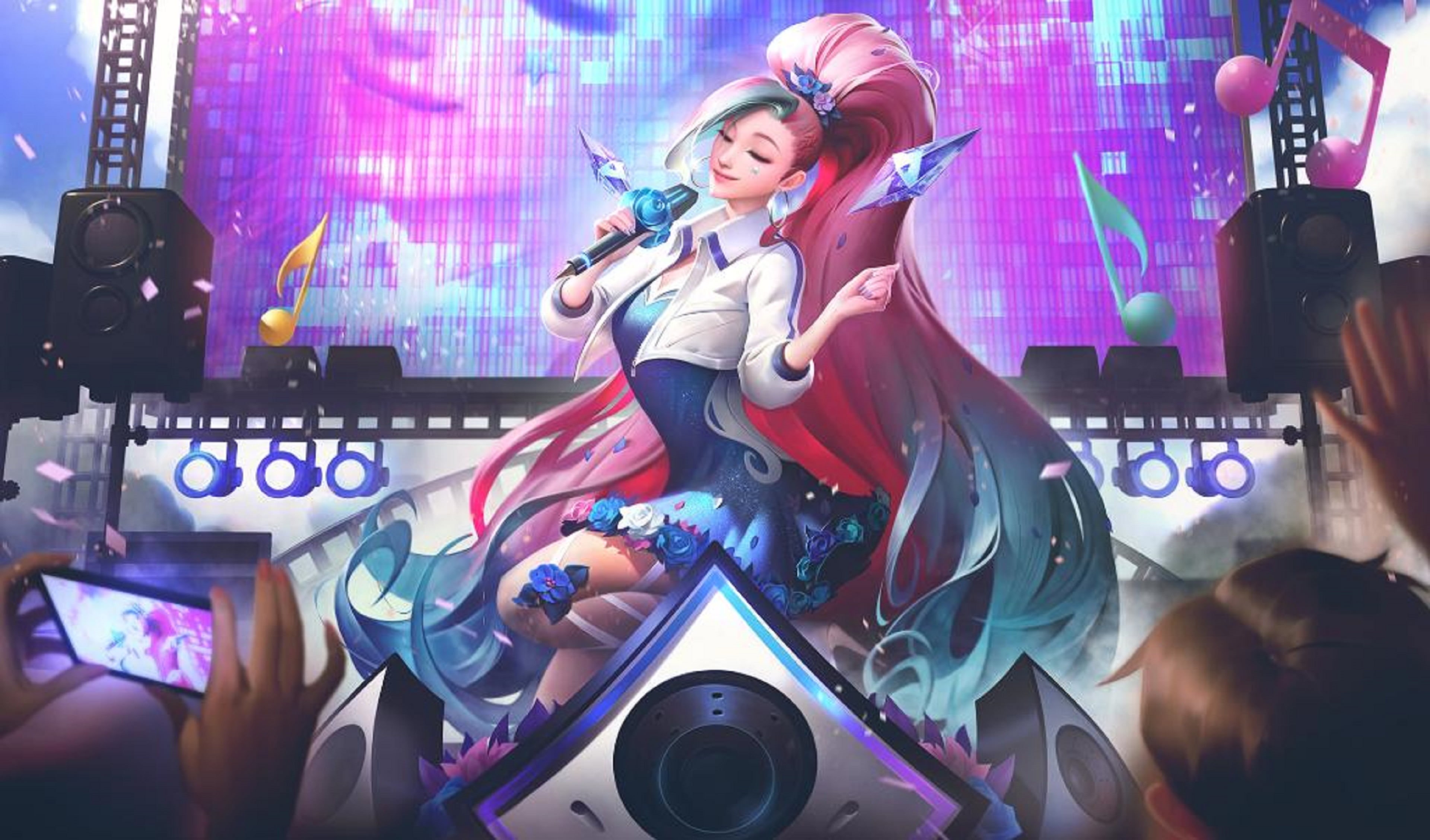 upscaled, K/DA, League of Legends, Riot Games, kda, Seraphine, 4K, HD Wallpaper