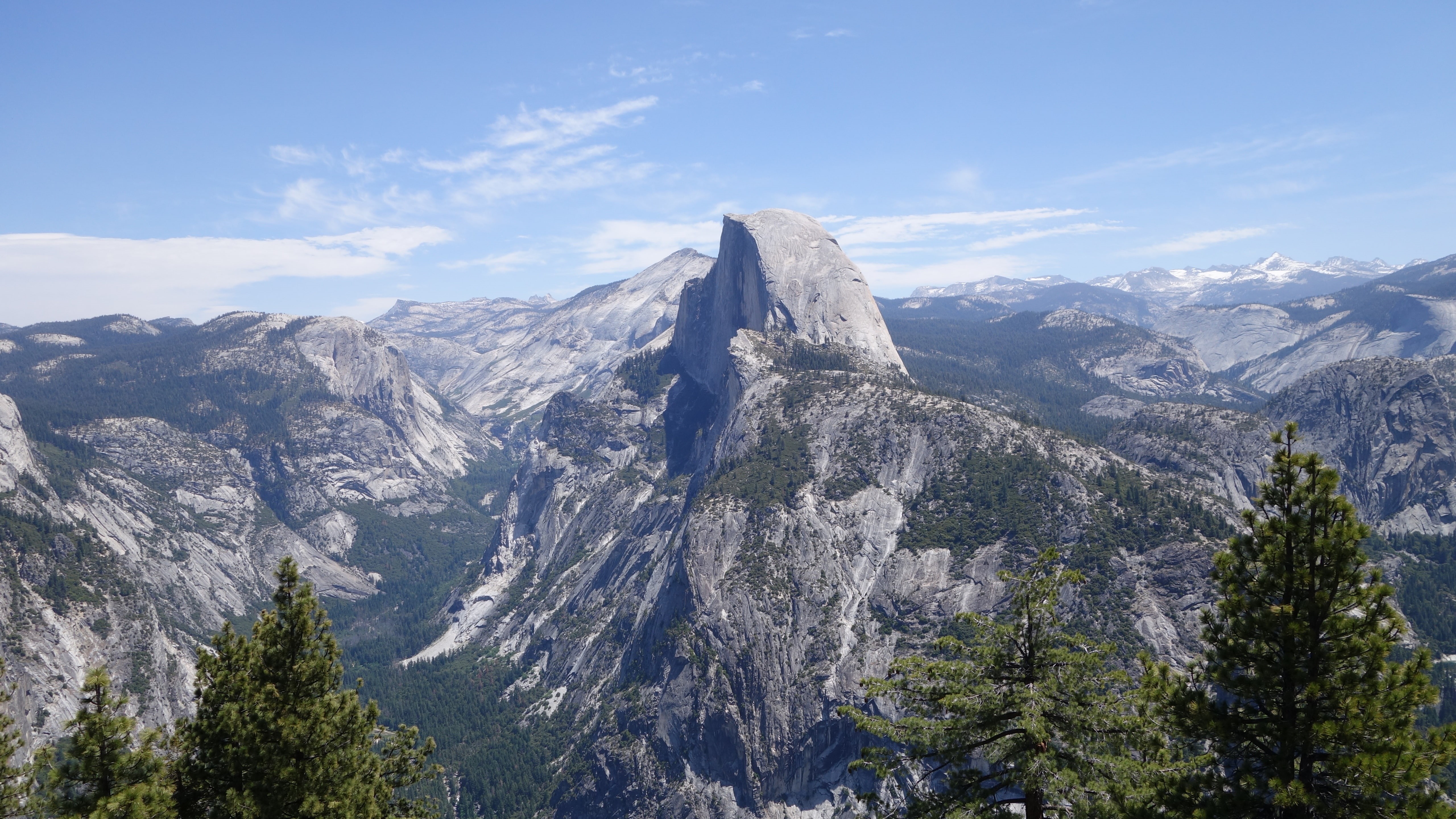 national park, california, 5K, united states, rock formation, view, panorama, yosemite national park, half dome, HD Wallpaper