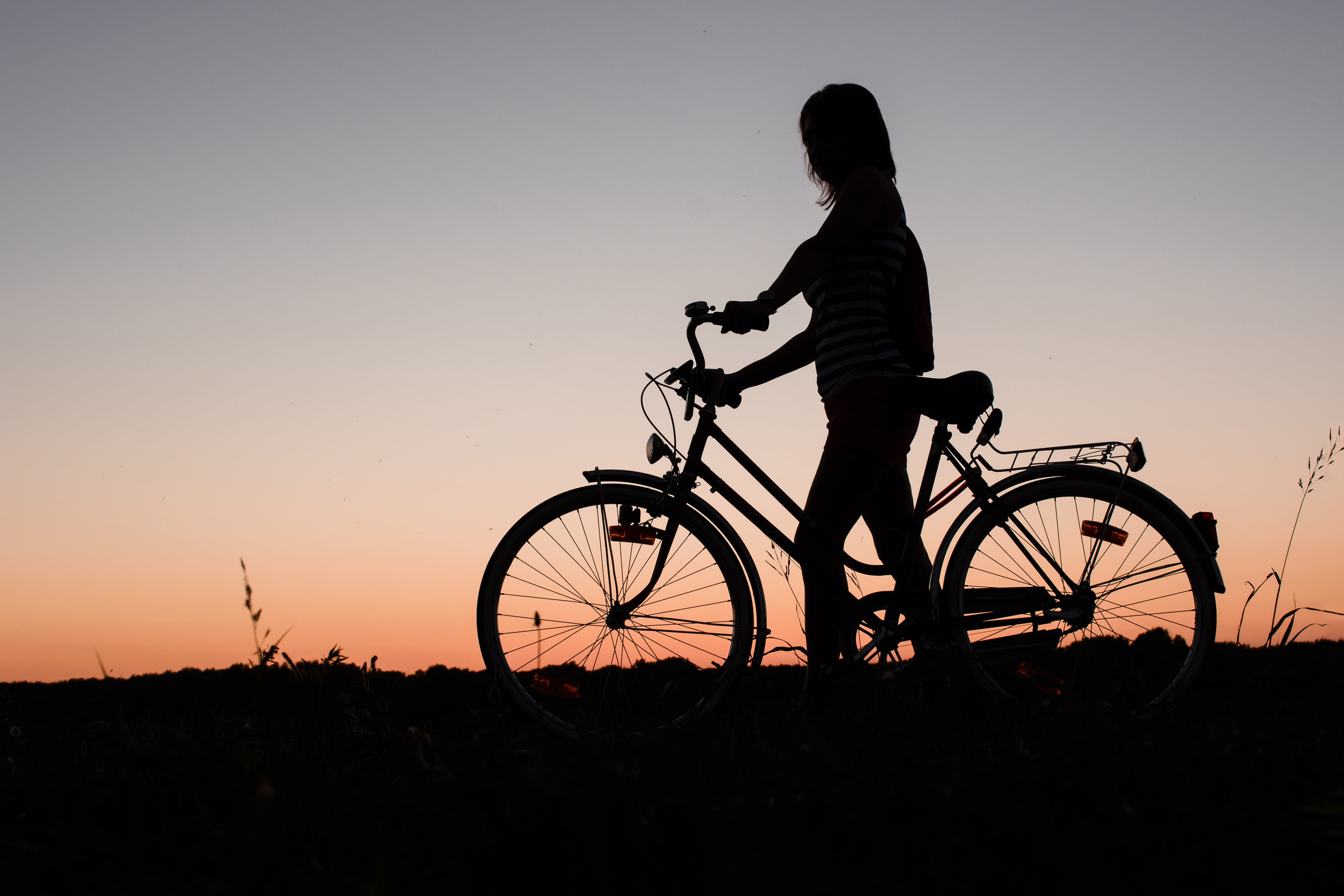riding, transportation, full length, copy space, clear sky, bicycle, adult, land vehicle, adventure, 4K, activity, nature, action, recreational Pursuit, HD Wallpaper