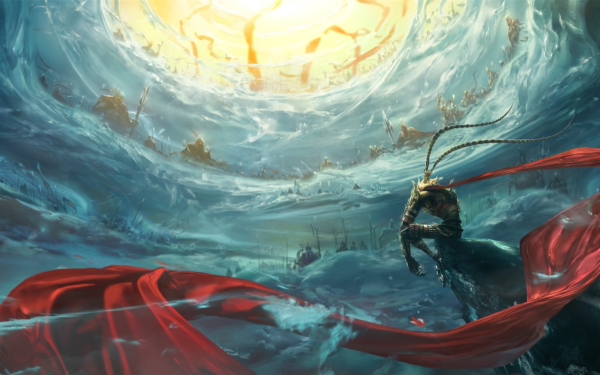 fish, plastic bag, animal themes, animal wildlife, marine, Monkey King: Hero is Back, group of animals, undersea, nature, fantasy art, large group of animals, HD Wallpaper