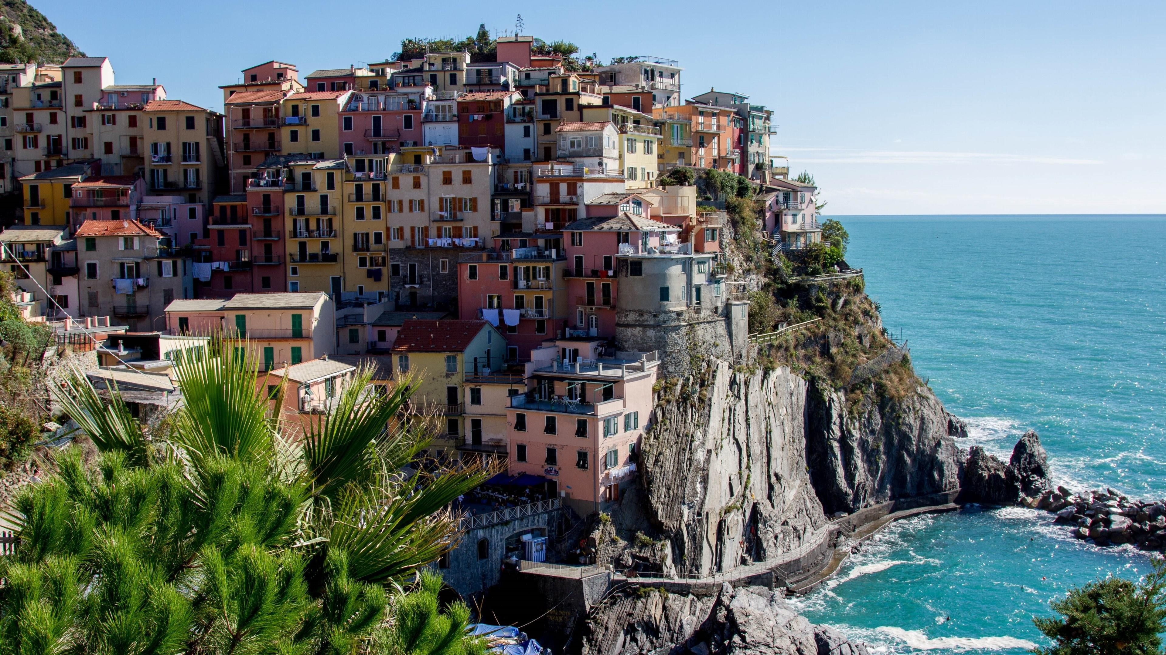 cinque terre, cityscape, europe, architecture, liguria, charming, manarola, italy, 4K, coastline, magnificent, la spezia, HD Wallpaper