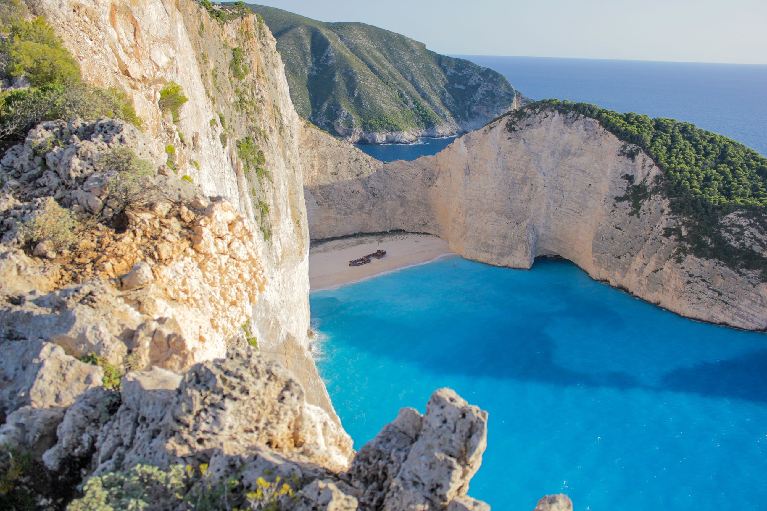 land, rock - object, day, high angle view, excursion, rock formation, solid, scenics - nature, travel destinations, navagio bay, tranquil scene, beauty in nature, HD Wallpaper