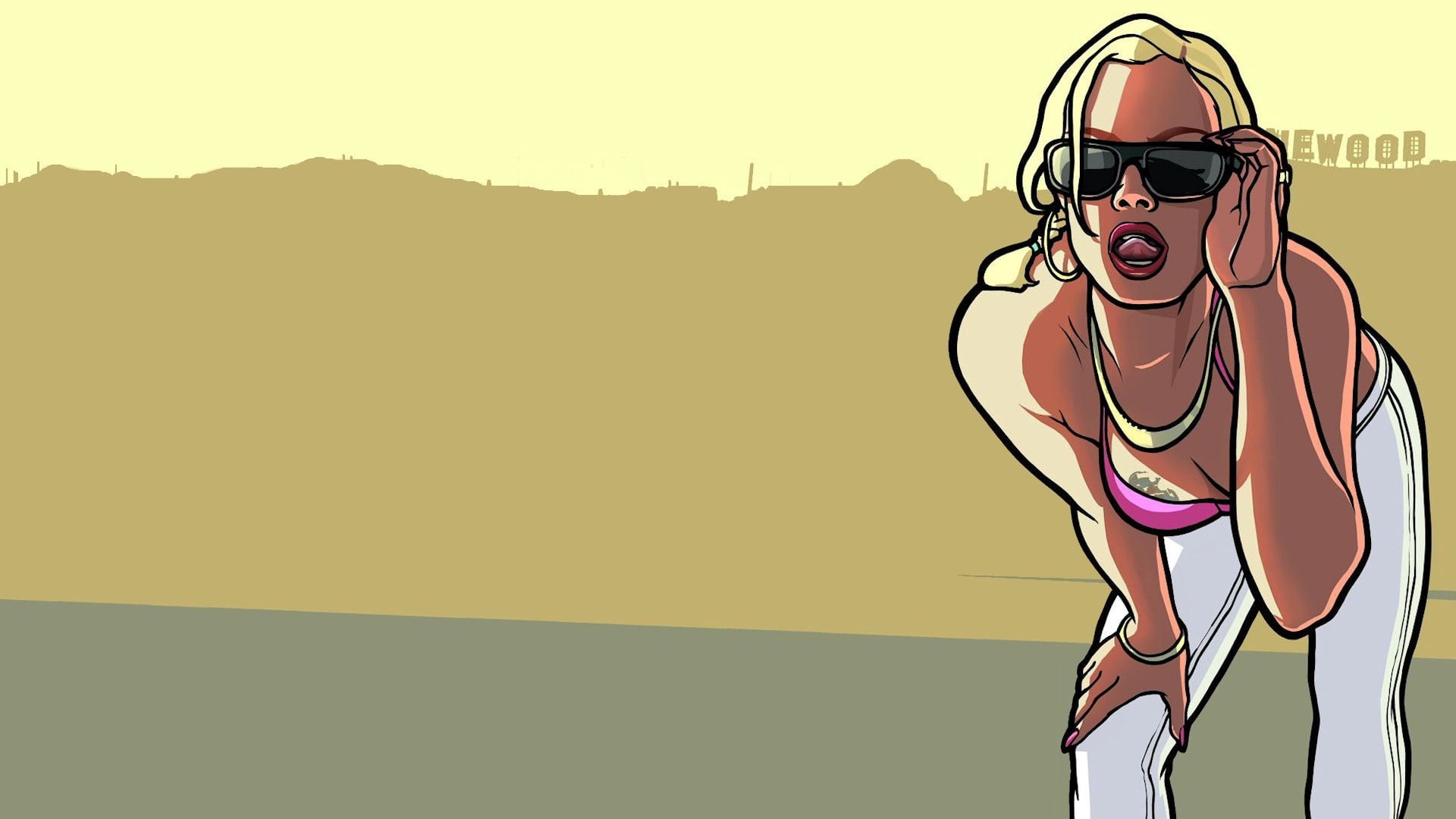 one person, standing, technology, listening, women, 1080P, pants, lifestyles, video games, painting, woman, outdoors, Grand Theft Auto San Andreas, adult, HD Wallpaper