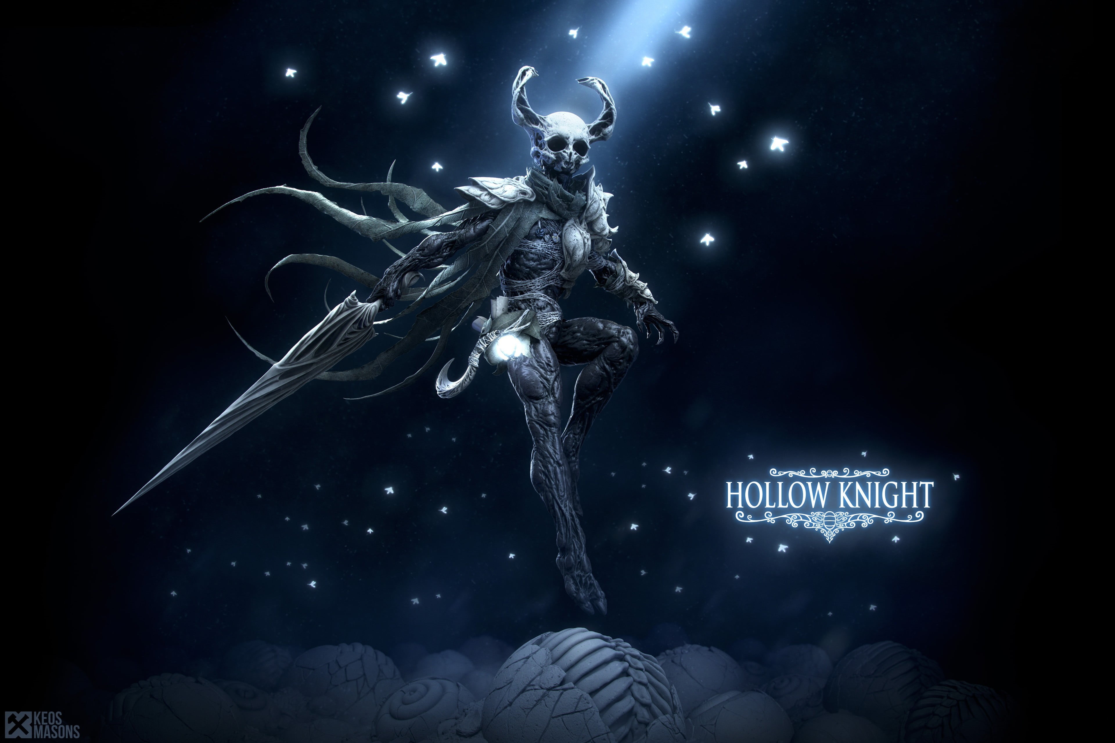 Hollow Knight, being, 4K, sword, Keos Masons, HD Wallpaper
