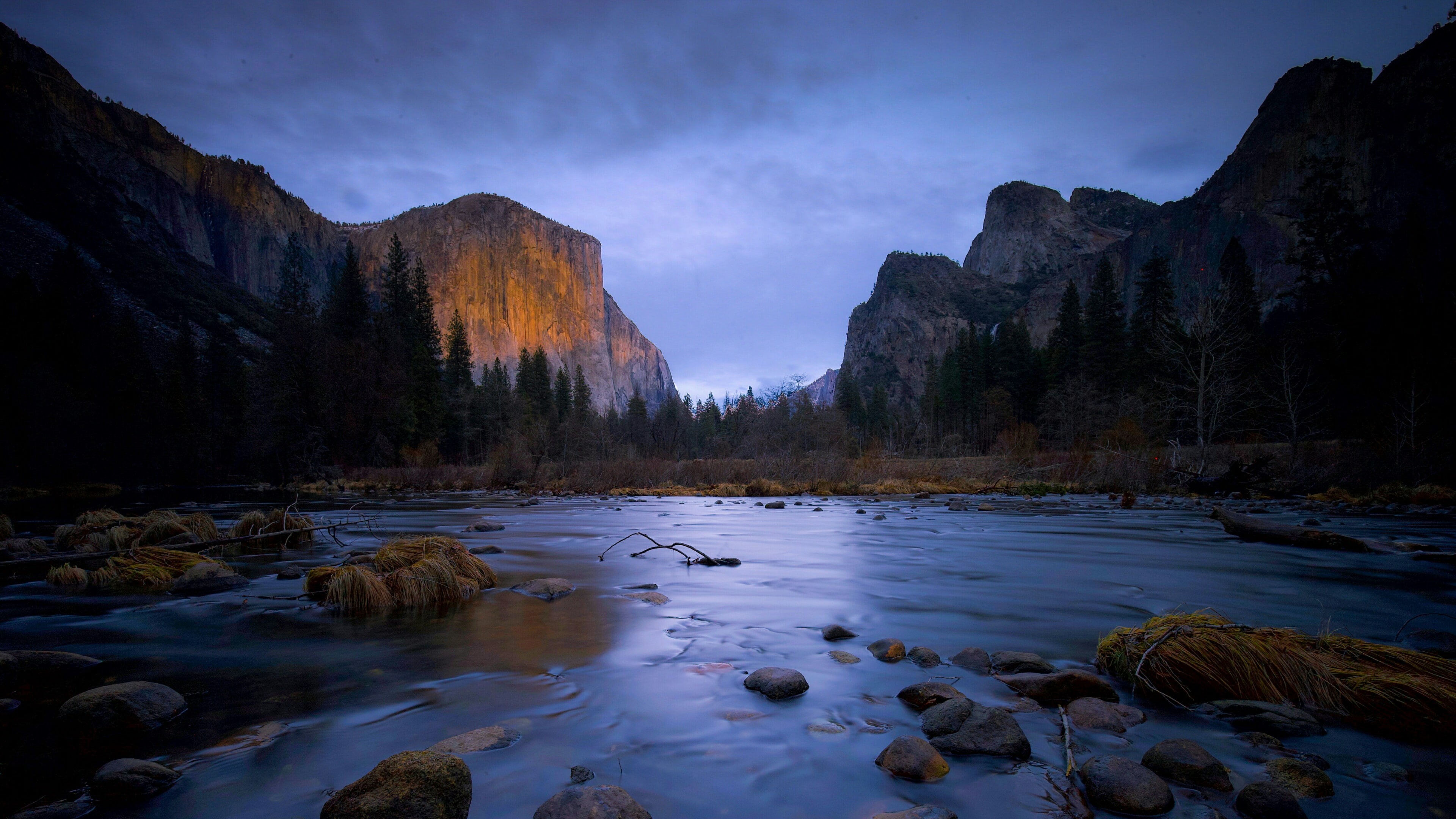 yosemite valley, mountain, 4K, valley, terrain, united states, river, water, nature, rock, tunnel view, wilderness, el capitan, sky, national park, usa, HD Wallpaper