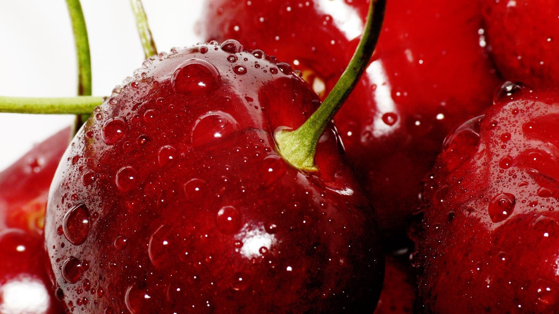 1080P, Food, sweet Food, fruit, summer, ripe, Wall, freshness, berry Fruit, close-up, red, leaf, cherry, nature, organic, red cherry, HD Wallpaper