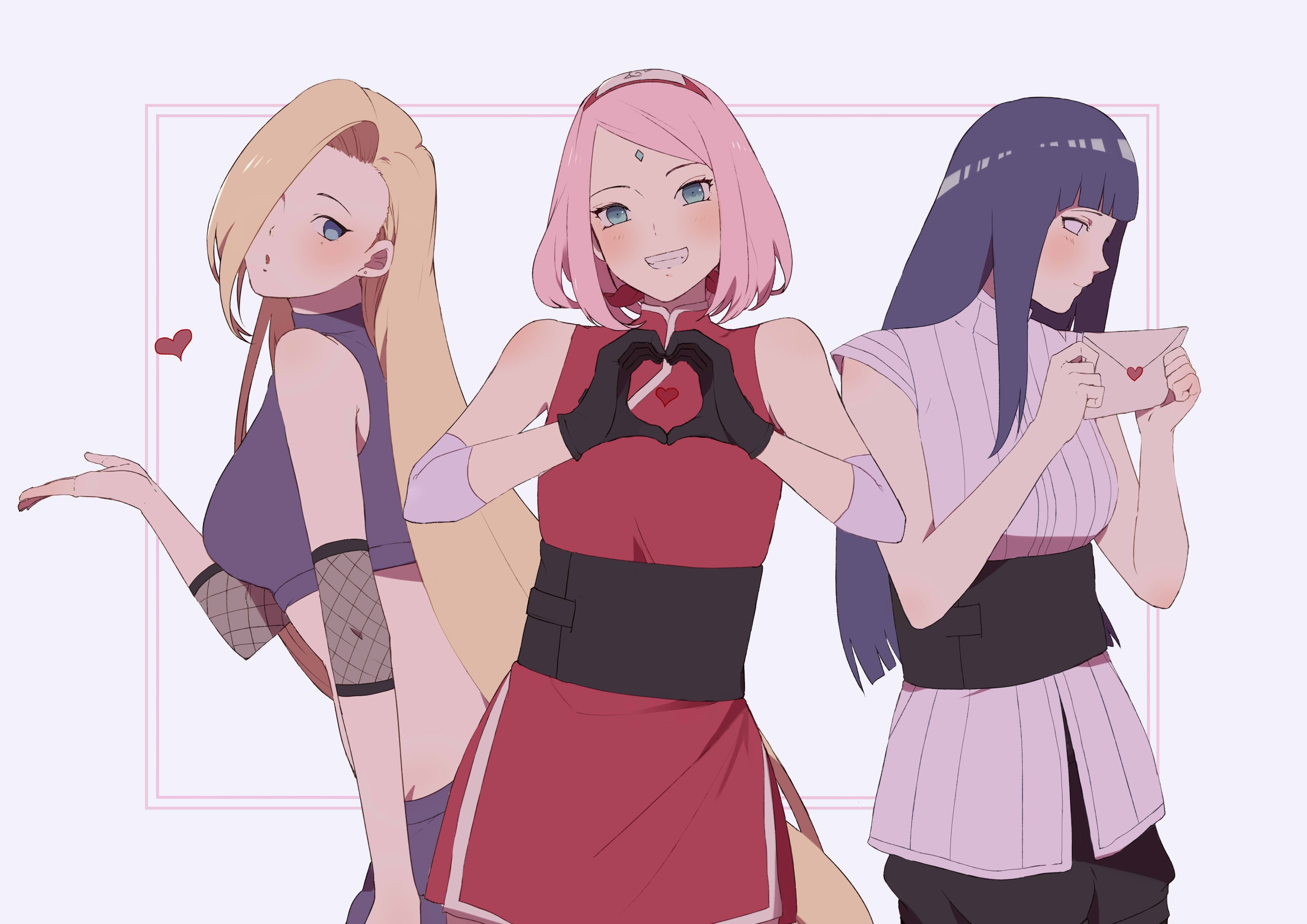 Hinata Hyūga, 2K, Ino Yamanaka, Sakura Haruno, Naruto, HD Wallpaper