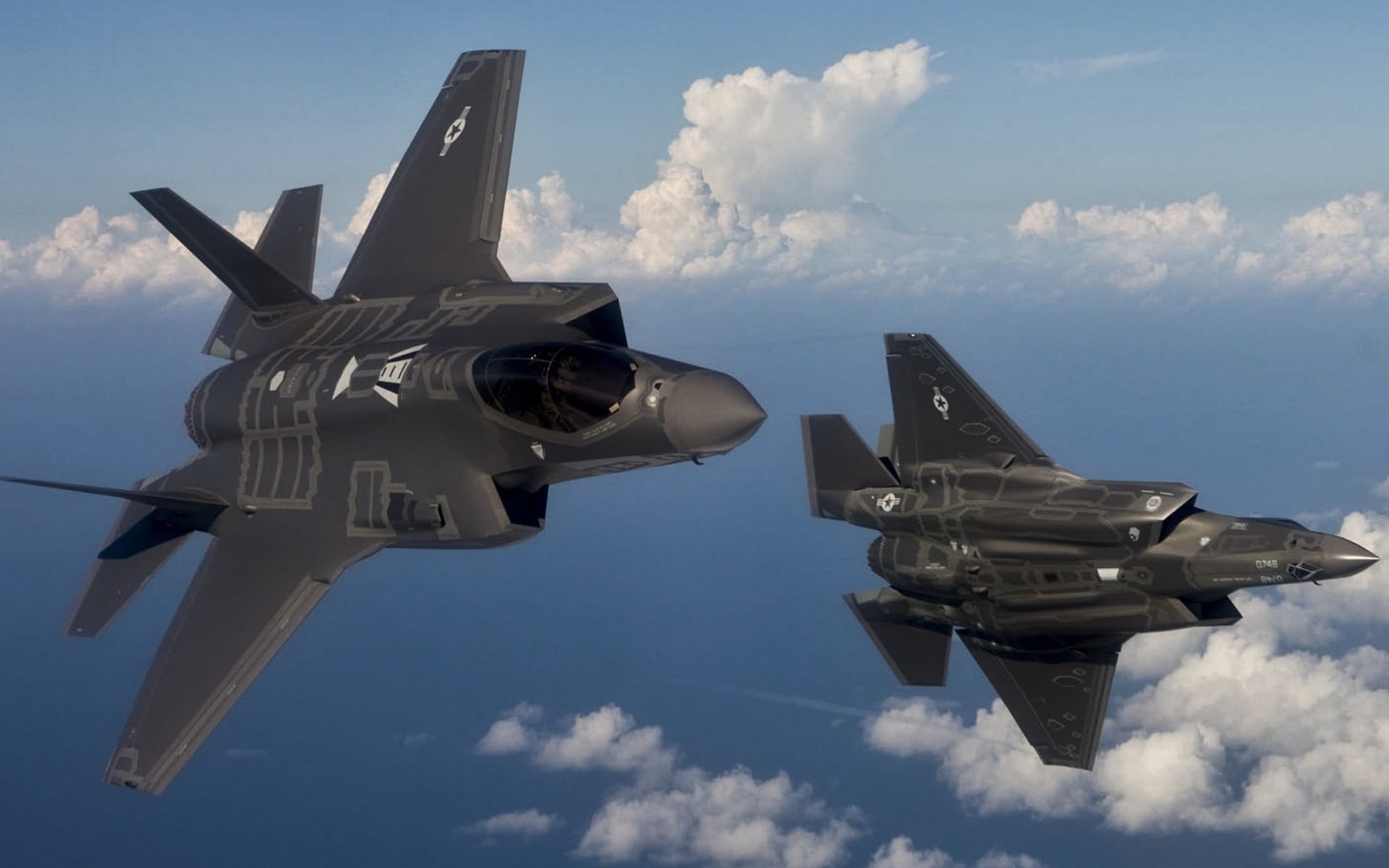navy, sky, transportation, fighter, motion, aerospace industry, aircraft, mid-air, nature, F-35 Lightning II, on the move, no people, fighter plane, army, HD Wallpaper