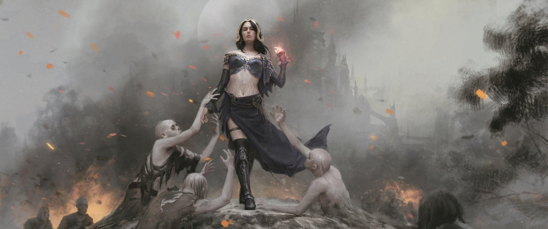 Liliana Defiant Necromancer, Planeswalker (Magic: The Gathering), Girl, Game, Woman, Undead, Magic: The Gathering, Magic, Witch, Liliana (Magic: The Gathering), HD Wallpaper