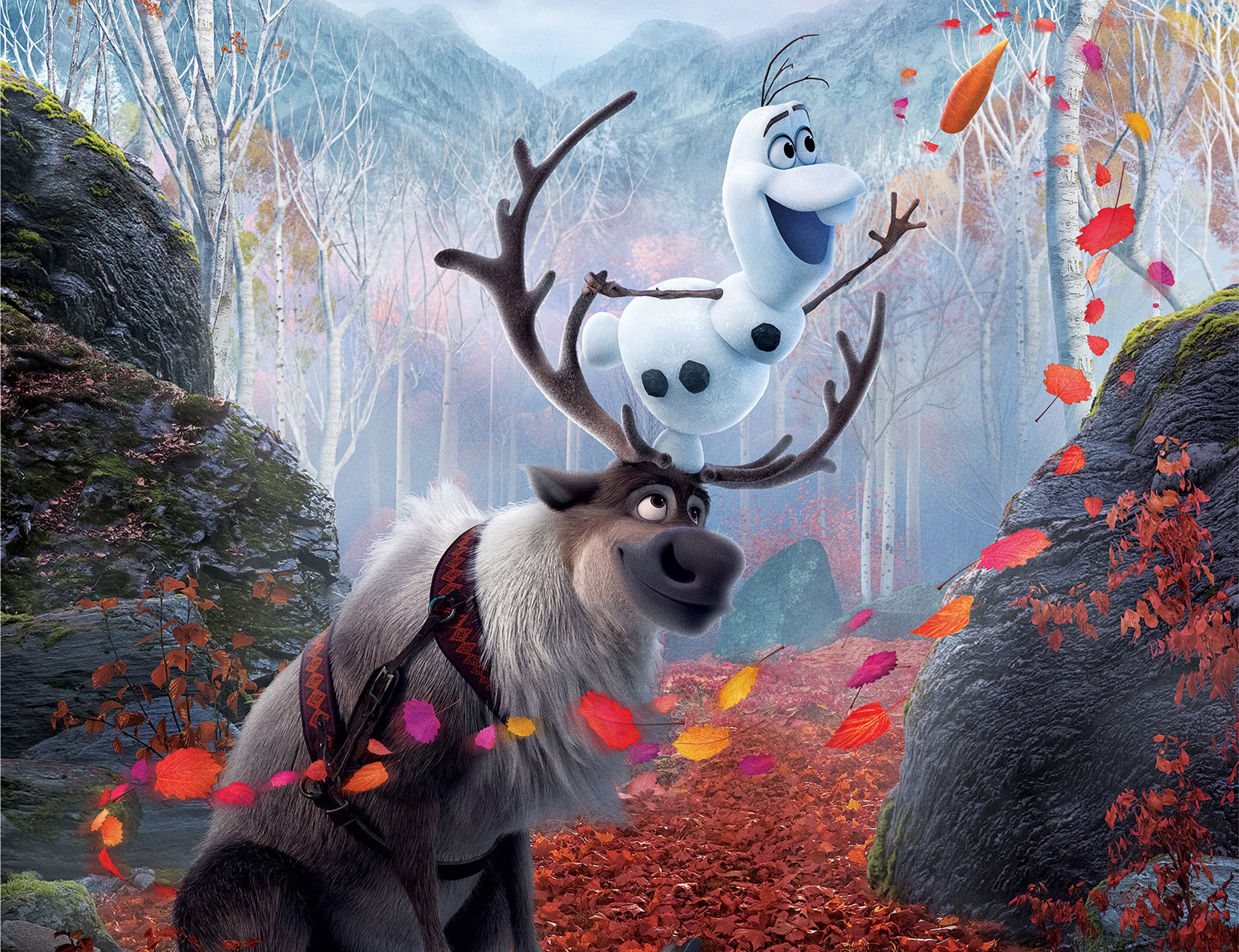 Movie, Frozen 2, 2K, Olaf (Frozen), Sven (Frozen), HD Wallpaper