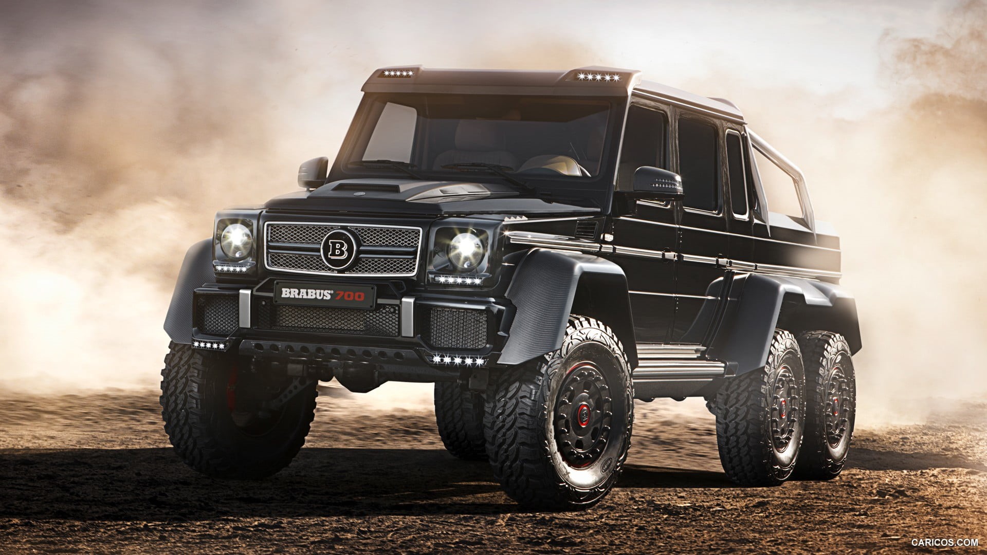 outdoors, stationary, Brabus, retro styled, motor vehicle, Mercedes-Benz G-Class, one person, nature, 1080P, desert, dirt, land vehicle, headlight, off-road vehicle, HD Wallpaper
