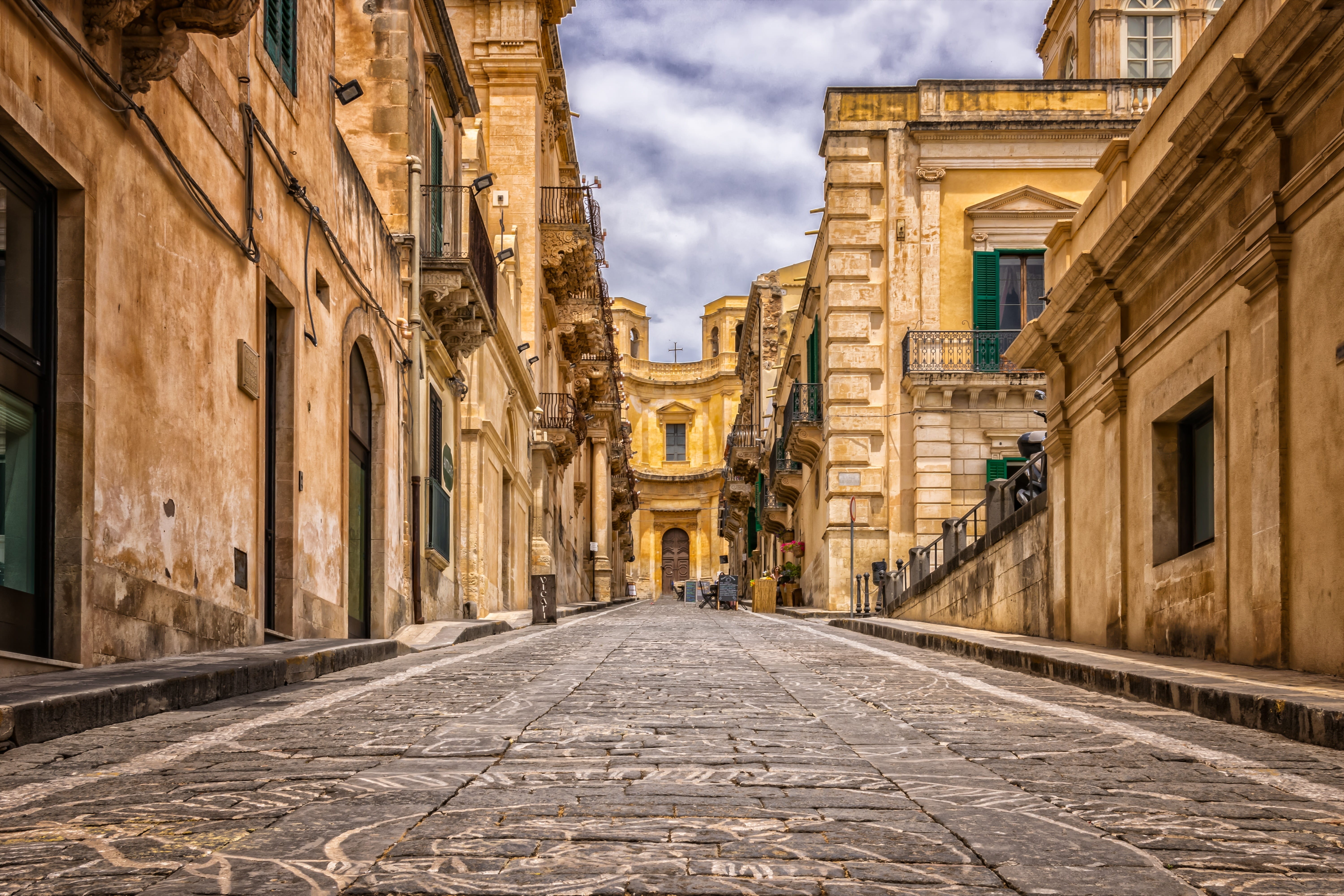 cloud - sky, direction, sky, old town, old, building, homes, narrow, downtown, day, built structure, patch, outdoors, the way forward, street, no people, HD Wallpaper