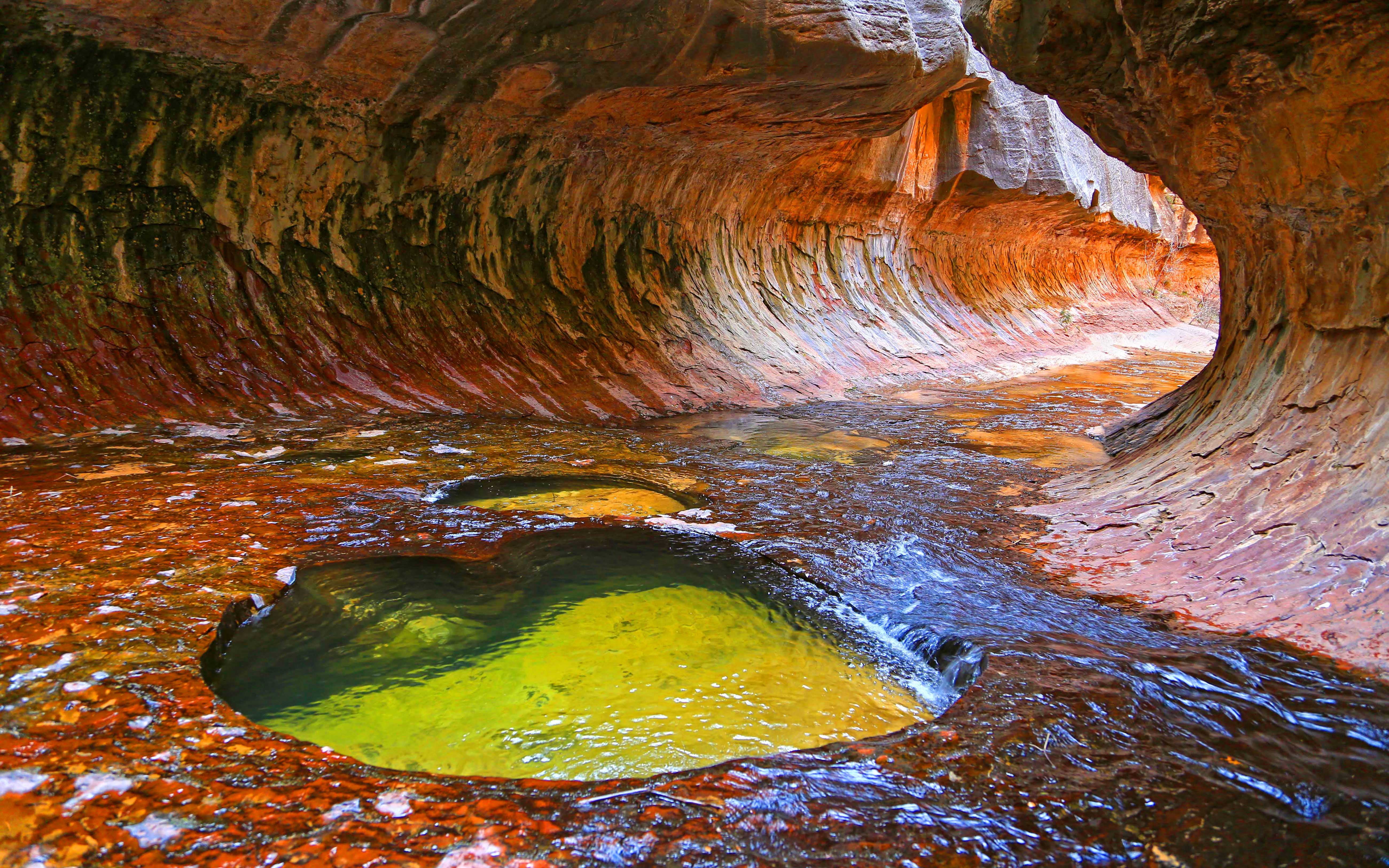 eroded, geology, park, flowing water, backgrounds, desktop, nature, no people, scenics - nature, narrows, underground, power in nature, tranquility, non-urban scene, HD Wallpaper