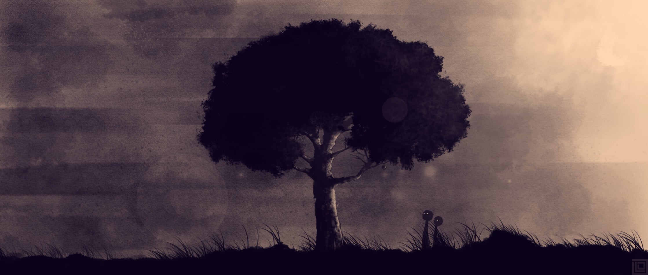 apples, trunk, single tree, plant, back lit, black, coniferous tree, Eden, outdoors, tree trunk, sky, painting, no people, silhouette, artwork, tranquil scene, HD Wallpaper