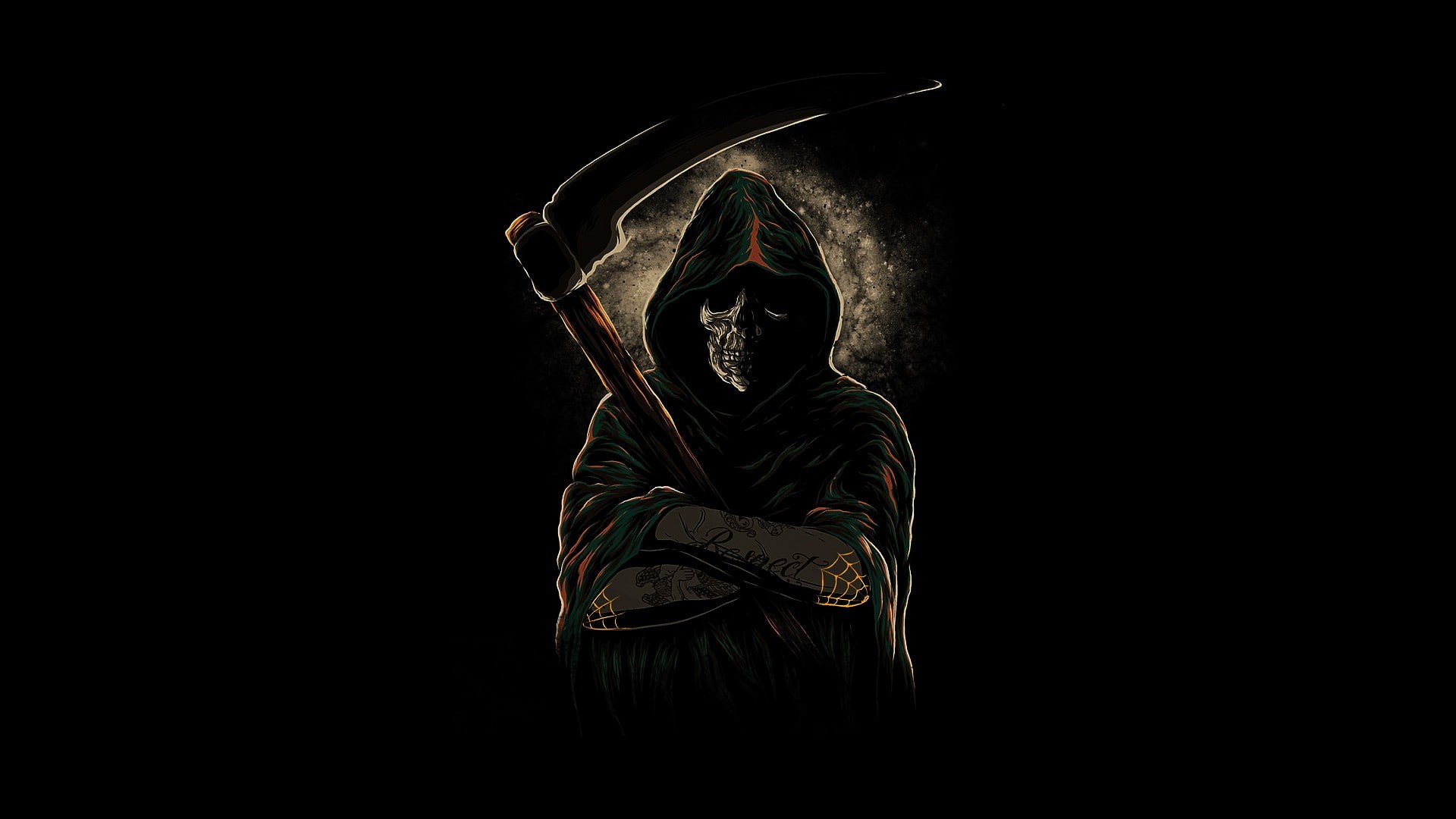 indoors, cut out, adult, waist up, hood - clothing, one person, standing, clothing, three quarter length, illuminated, studio shot, dark, men, front view, HD Wallpaper