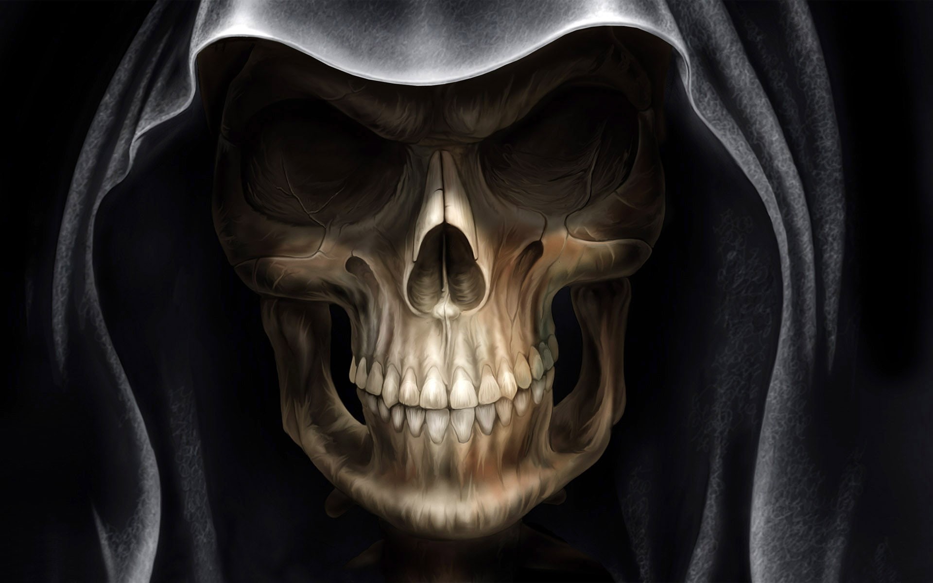 demon, reaper, alien, 1080P, grim, devil, skull, HD Wallpaper