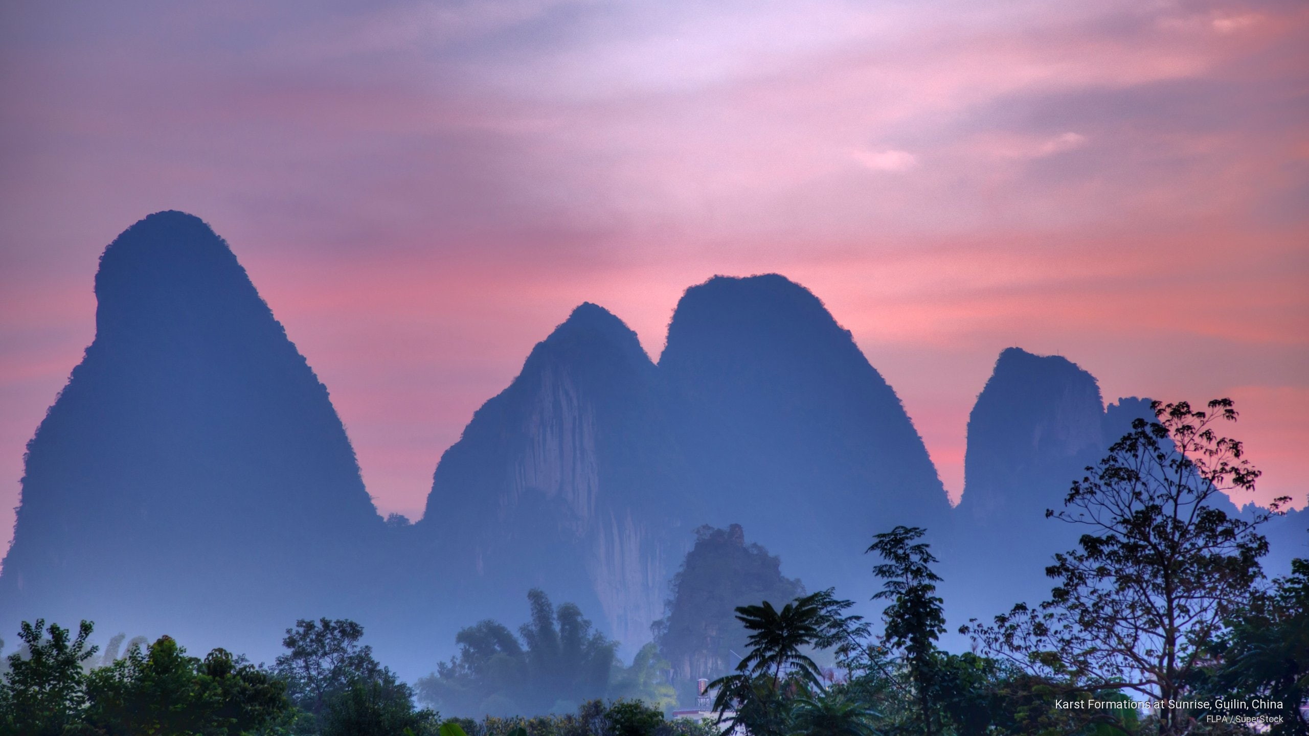 formations, guilin, Asia, karst, 2K, sunrise, china, HD Wallpaper