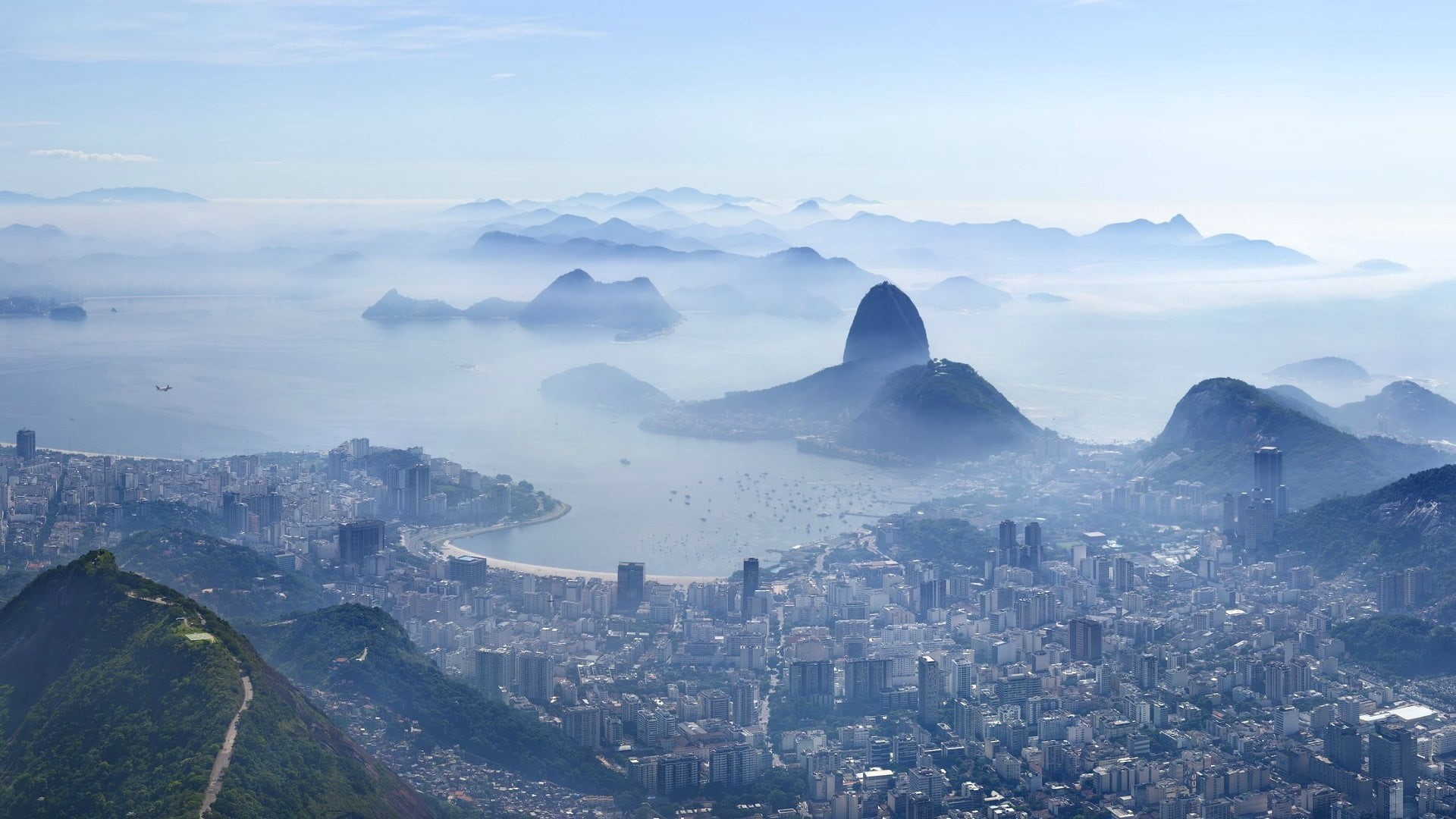 day, urca, building, no people, nature, china - East Asia, cloud - sky, outdoors, cityscape, ipanema Beach, top view, scenics - nature, tourism, copacabana Beach, HD Wallpaper