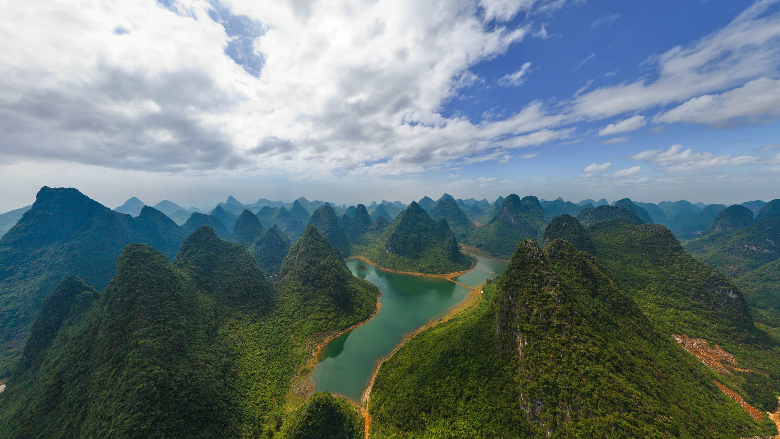 river, Guilin, 2K, hills, landscape, China, HD Wallpaper