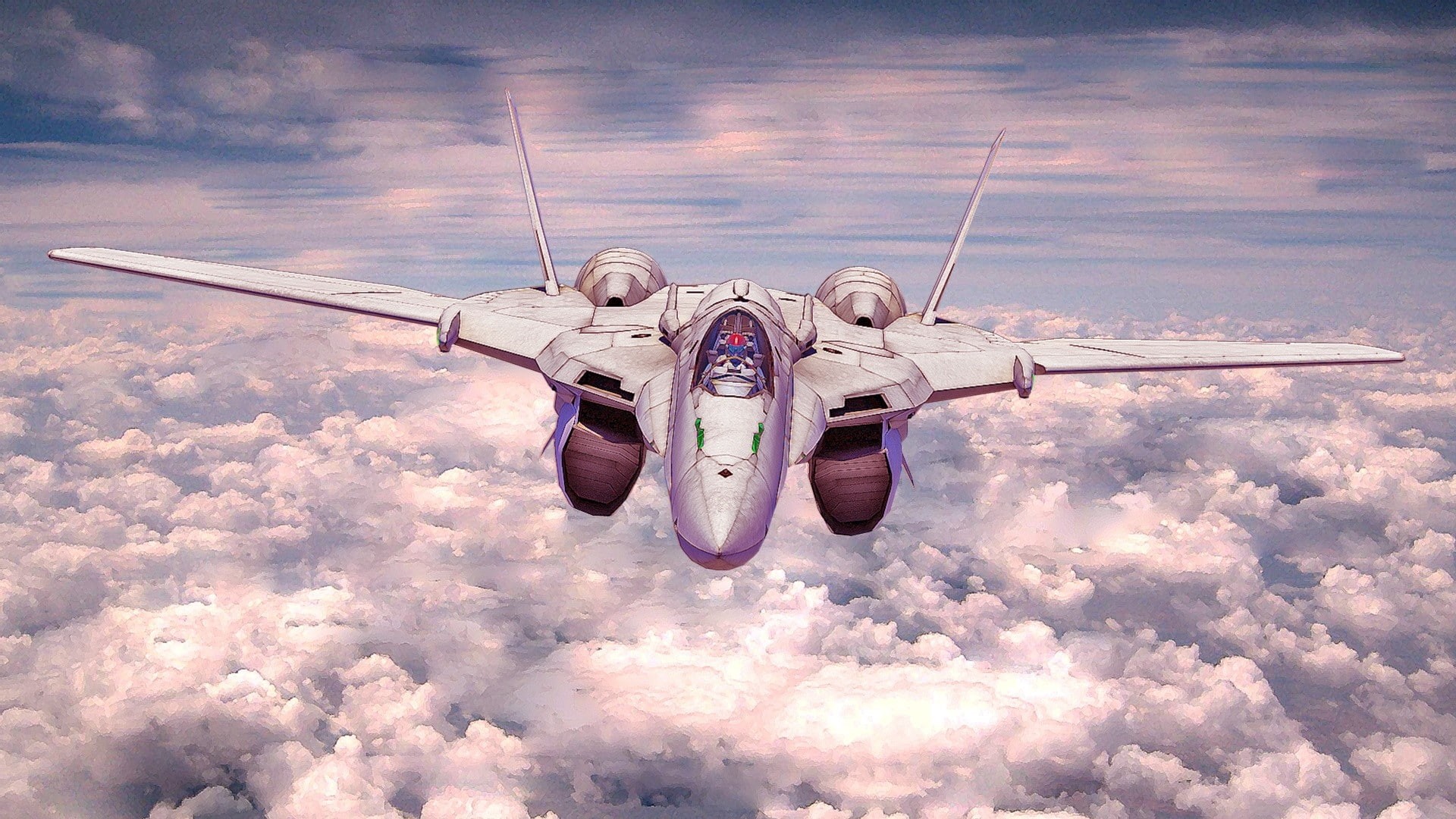 1080P, skyscapes, aircraft, x, airplanes, mecha, macross, jet, frontier, anime, hd, art, HD Wallpaper