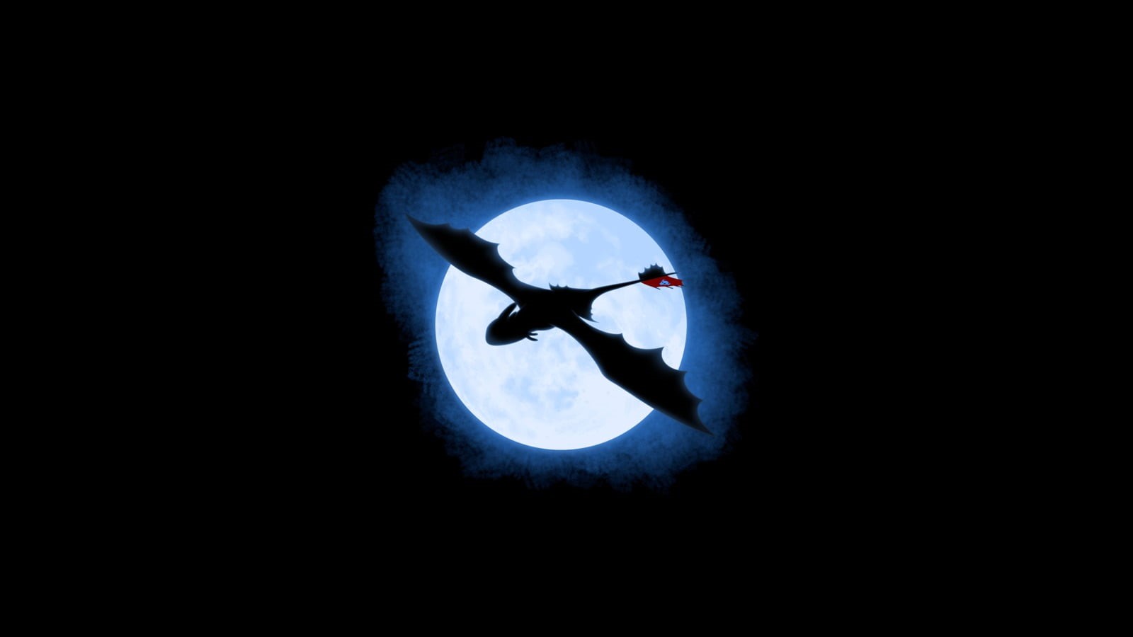 720P, movies, animals in the wild, light - natural phenomenon, How to Train Your Dragon, Toothless, Moon, indoors, copy space, illuminated, animal themes, HD Wallpaper