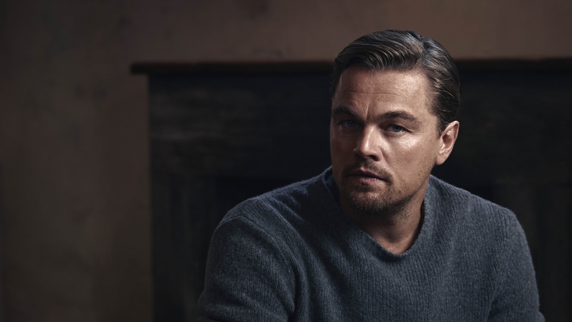sweater, men, looking at camera, real people, indoors, portrait, one person, close-up, Leonardo DiCaprio, handsome, serious, headshot, casual clothing, HD Wallpaper